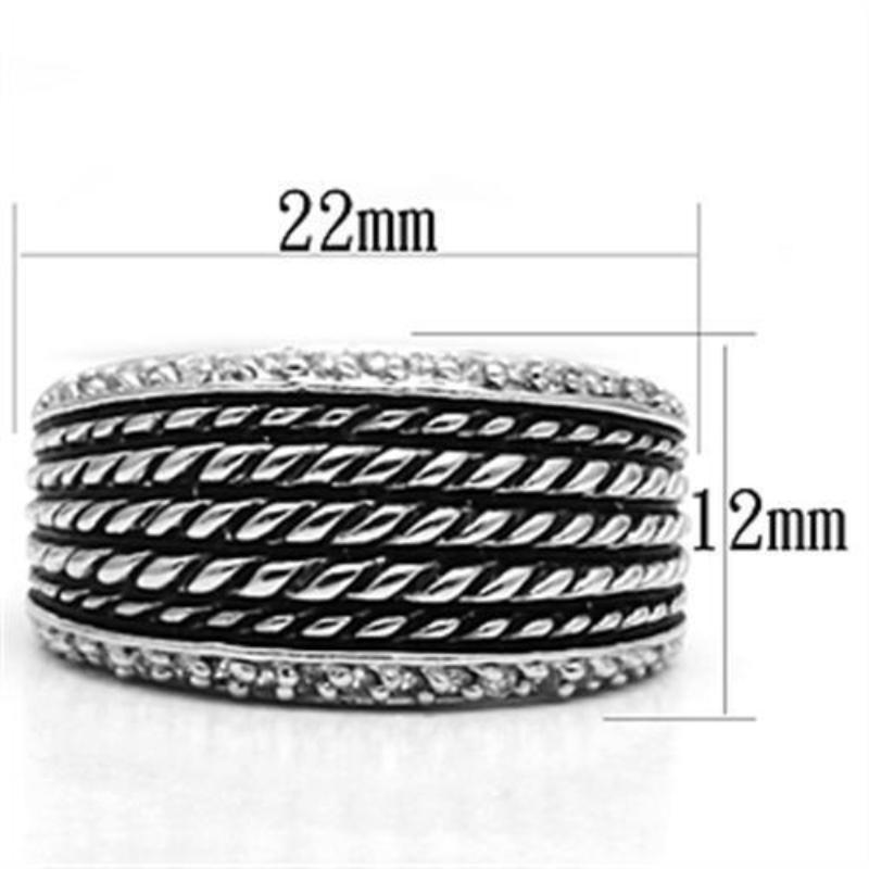 Rhodium Brass Ring with AAA Grade CZ in Clear