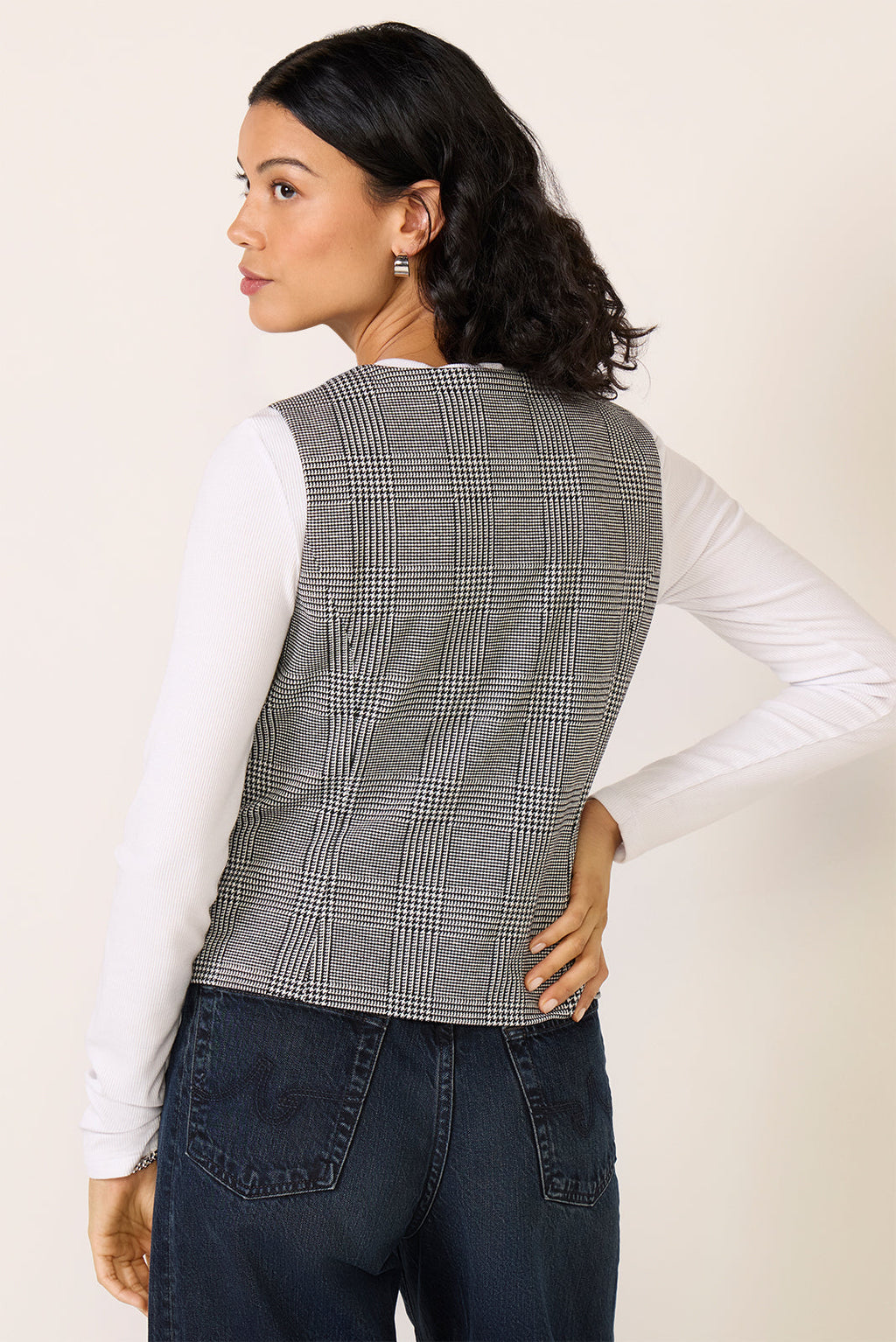 Women's Caroline Plaid Ponte Vest