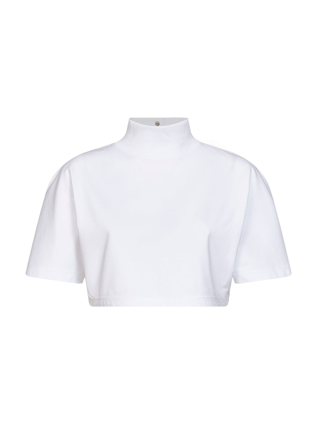 Alaïa Women White Cotton Jersey Cropped T-Shirt