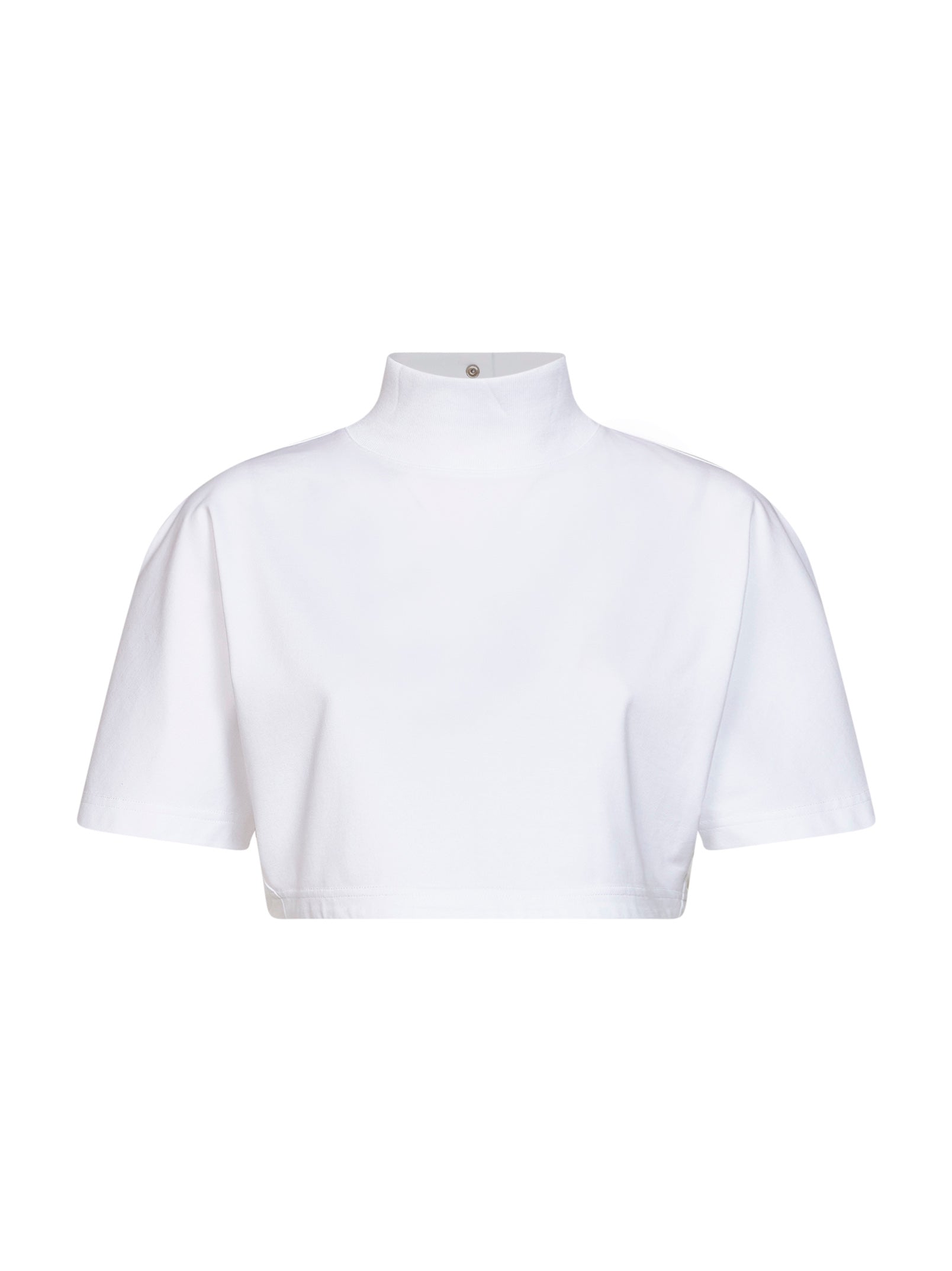 Alaïa Women White Cotton Jersey Cropped T-Shirt