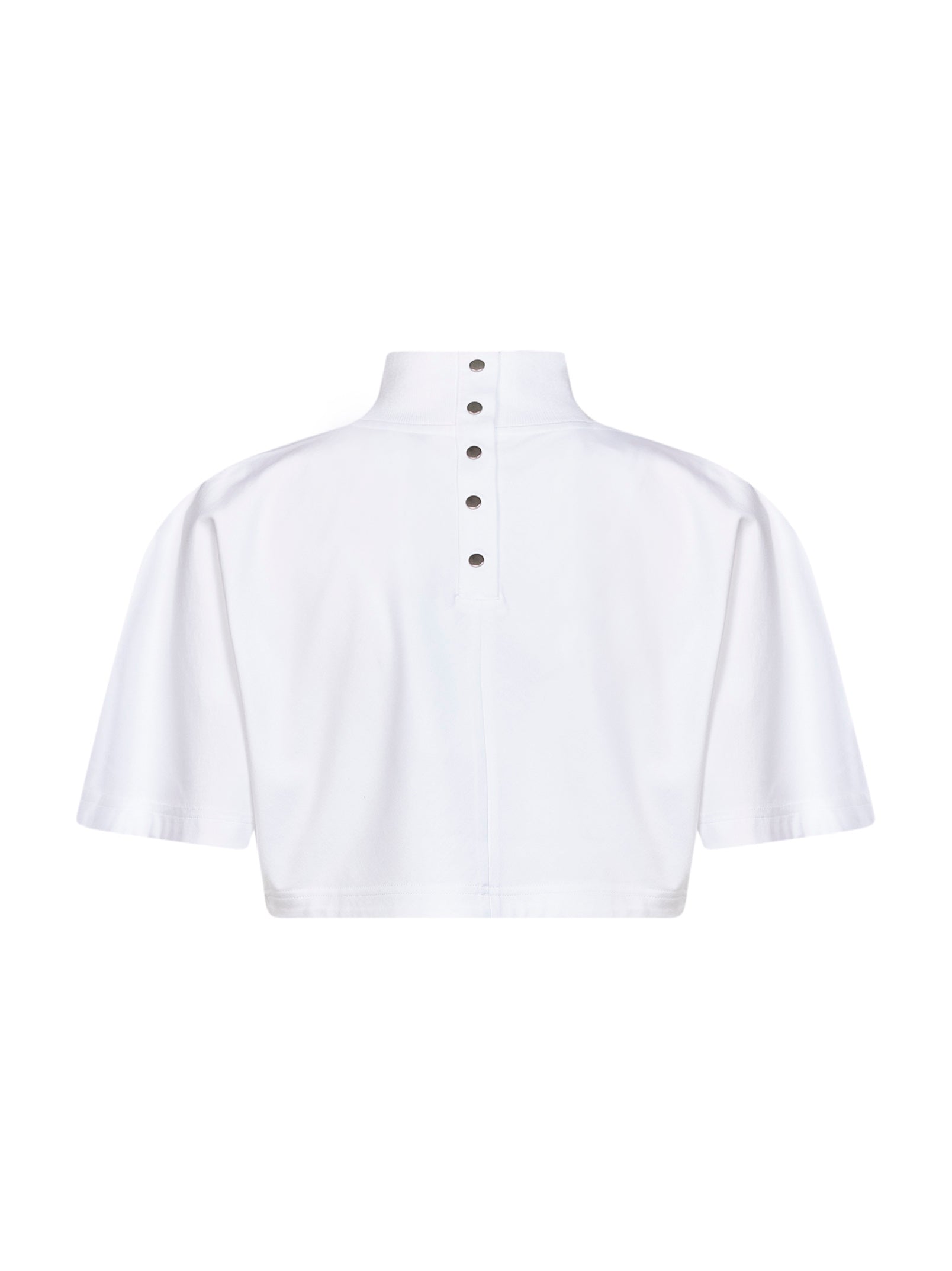 Alaïa Women White Cotton Jersey Cropped T-Shirt
