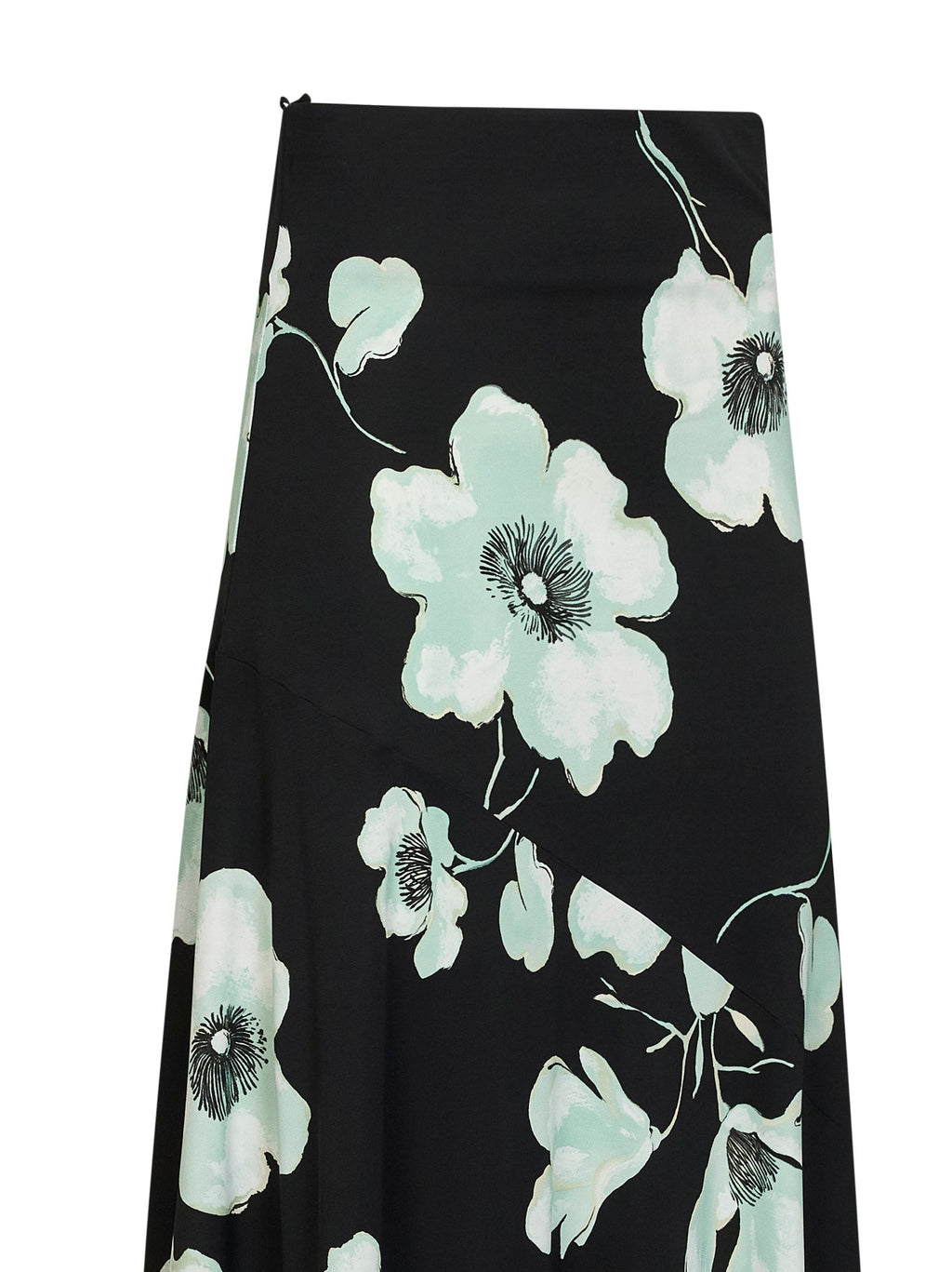 Alaïa Women Black And Aqua Printed Jersey Asymmetric Midi Skirt