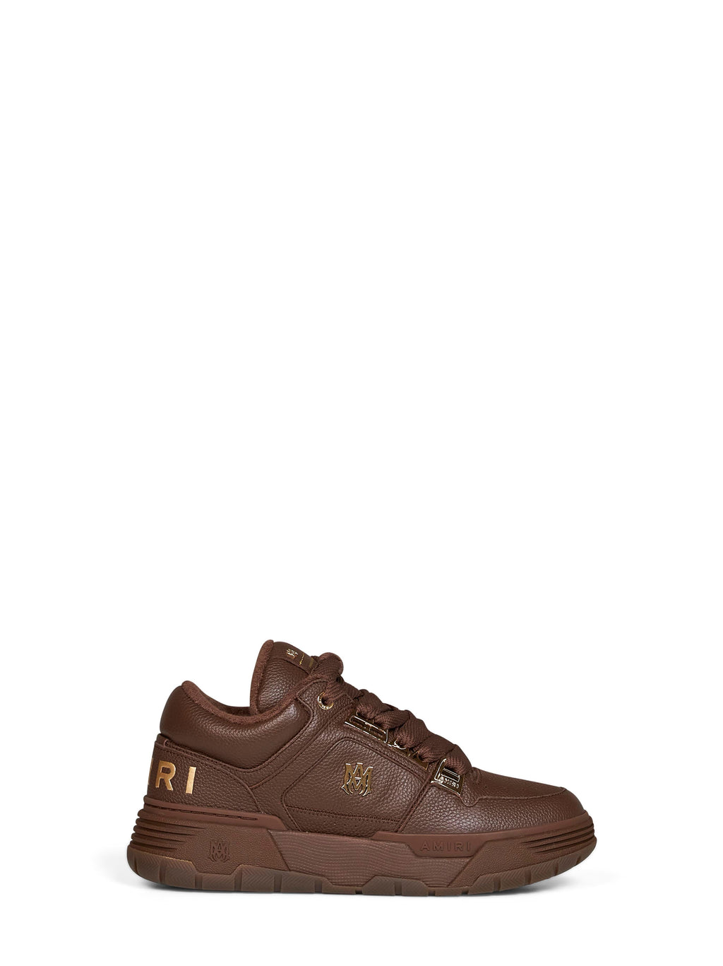 Amiri Men Brown Leather Chrome Ma-1 Sneakers