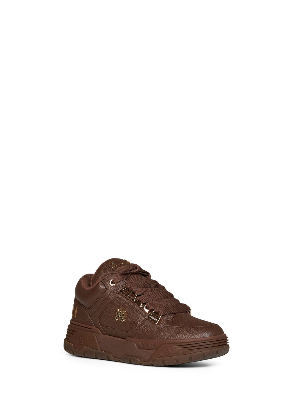 Amiri Men Brown Leather Chrome Ma-1 Sneakers