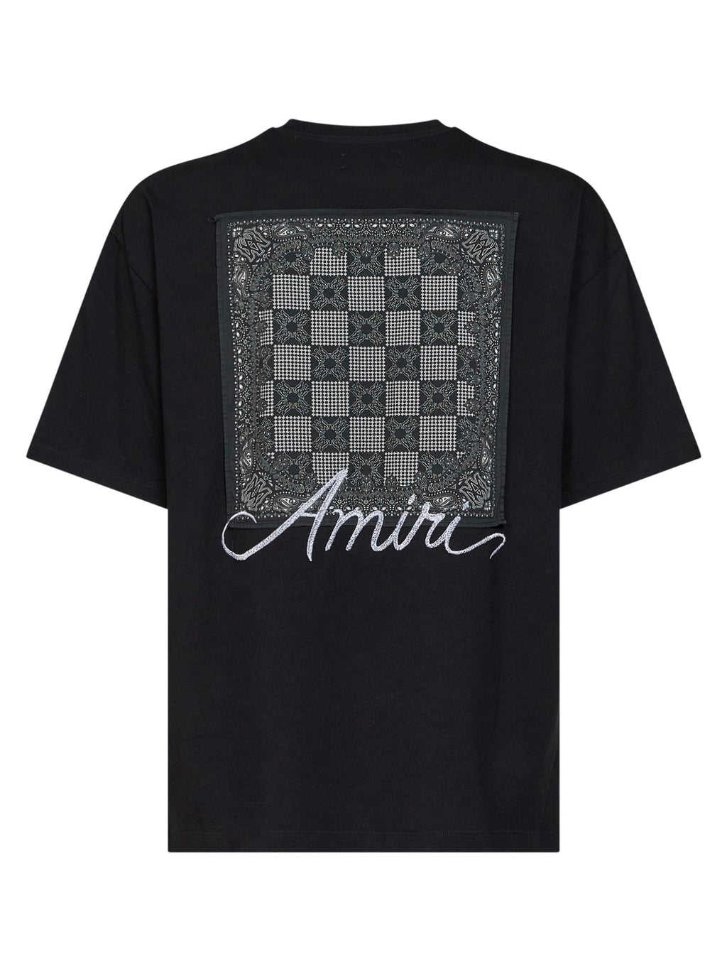 Amiri Men Black Jersey Ma Quad Checkerboard T-Shirt