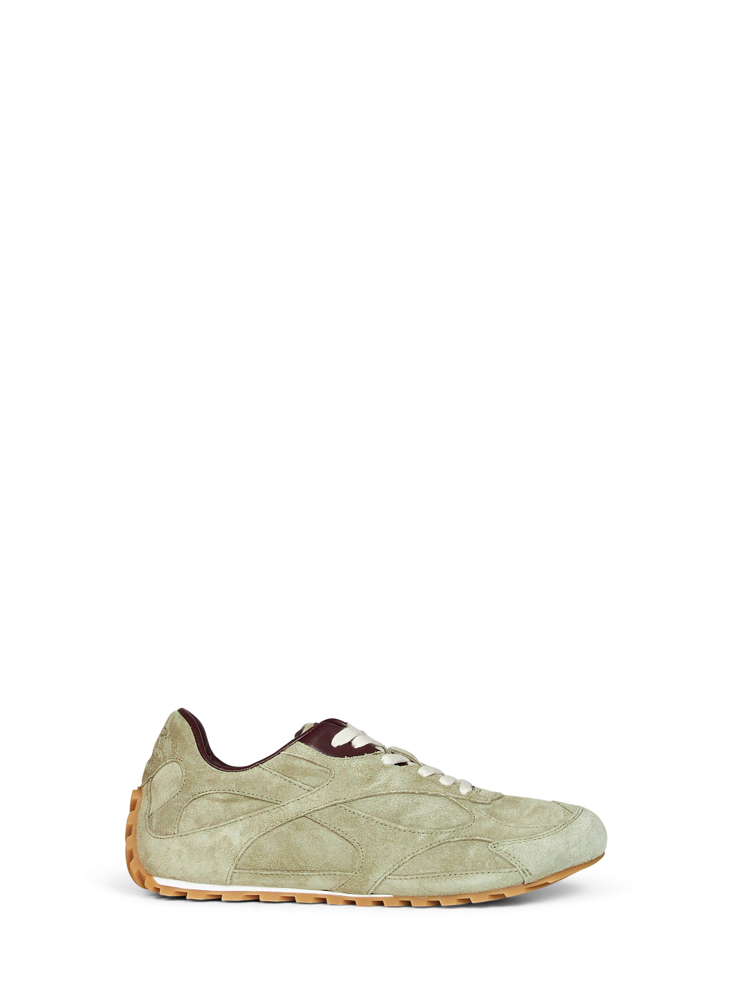 Bottega Veneta Women Travertine Suede Orbit Flash Low-Top Sneakers