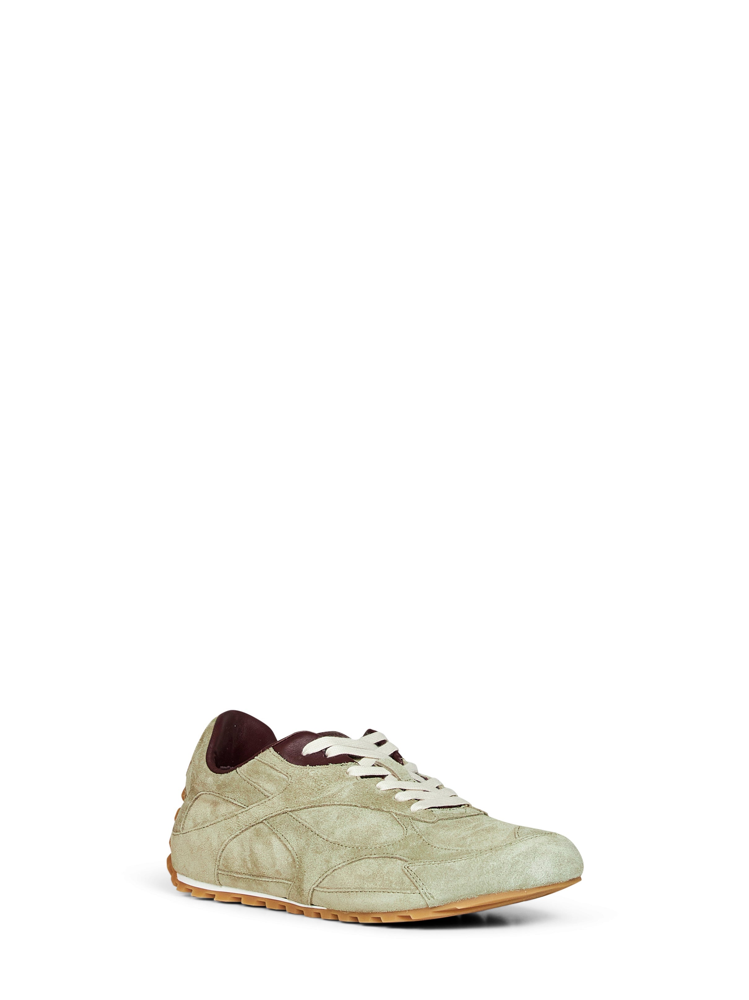 Bottega Veneta Women Travertine Suede Orbit Flash Low-Top Sneakers