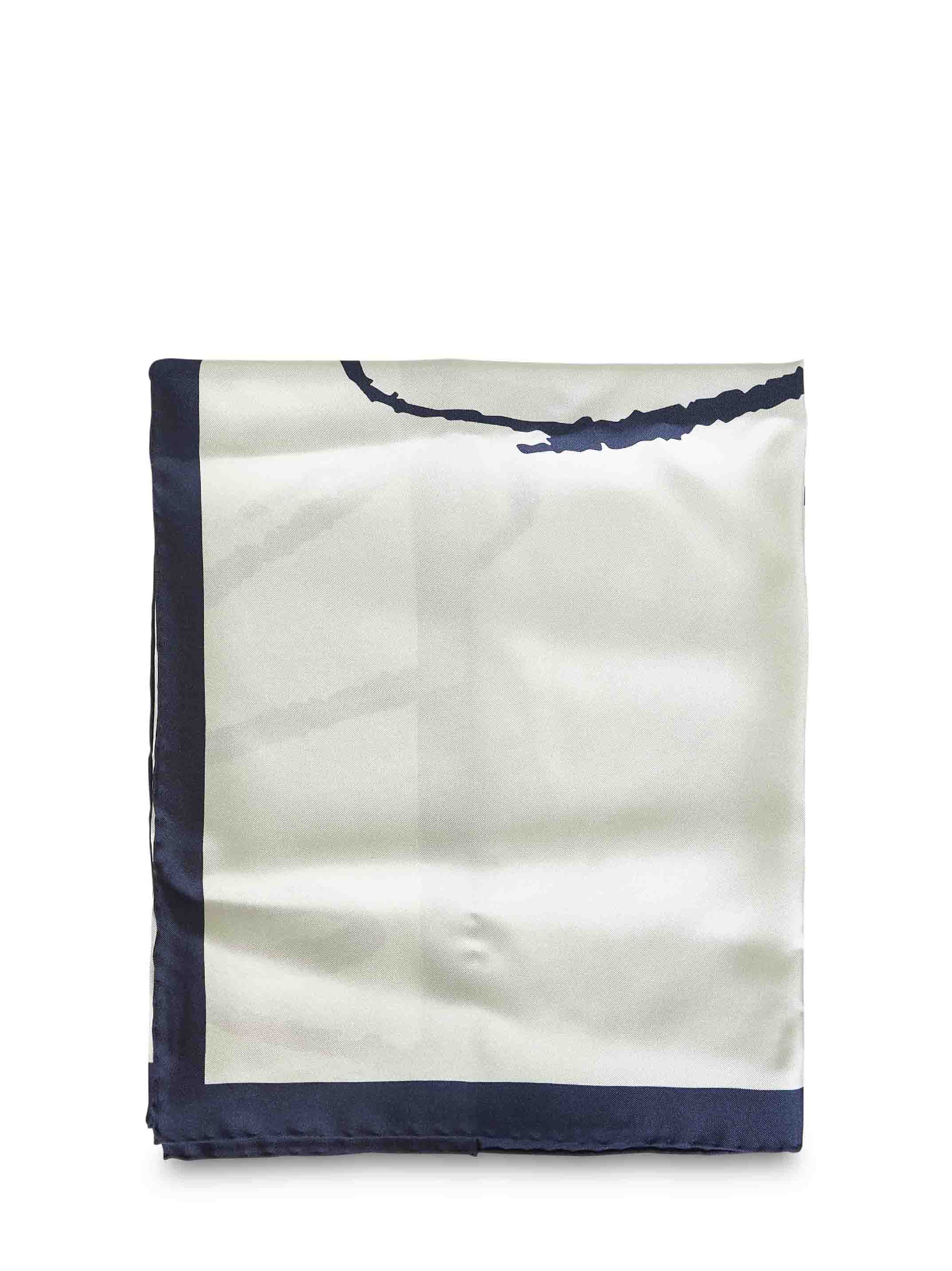 Bottega Veneta Women Pale Herb Green Silk Scarf With Graphic Print