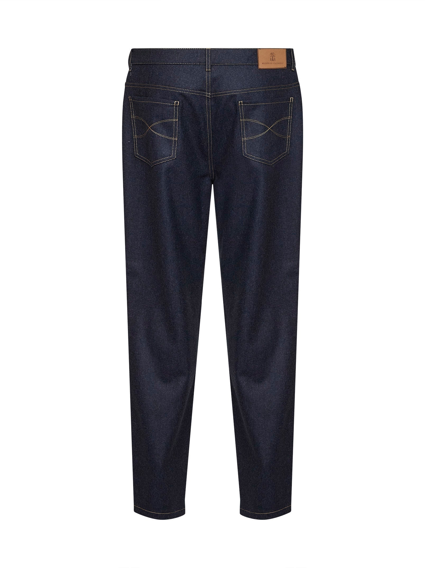 Brunello Cucinelli Men Blue Virgin Wool Flannel Five-Pocket Trousers