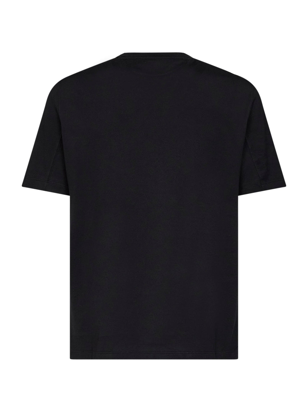 Brunello Cucinelli Men Black Cotton Jersey Logo Crewneck T-Shirt