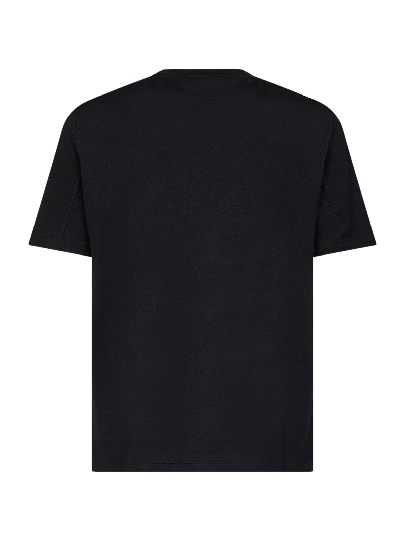 Brunello Cucinelli Men Black Cotton Jersey Logo Crewneck T-Shirt