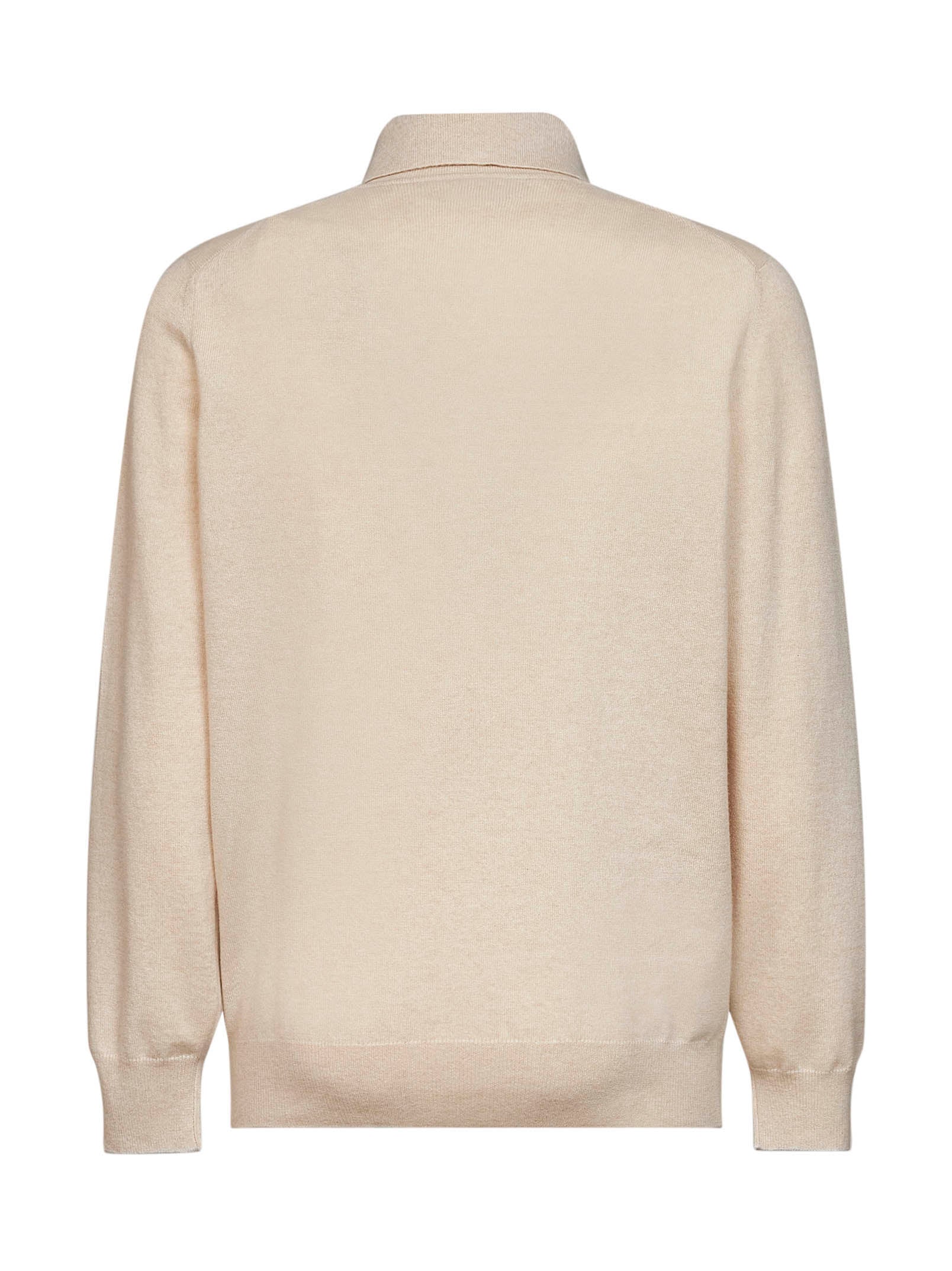 Brunello Cucinelli Men Champagne Cashmere Knit Polo Shirt