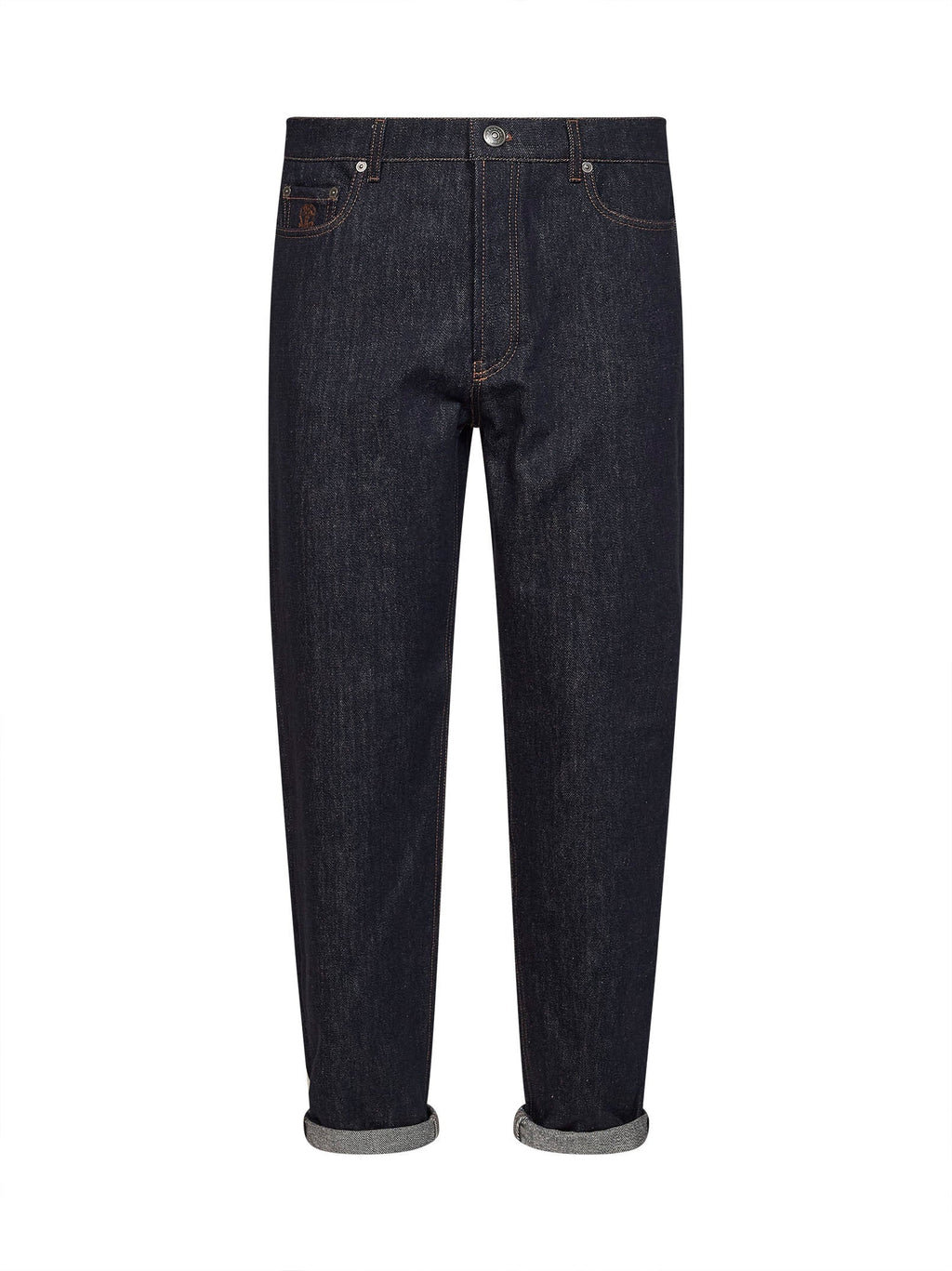 Brunello Cucinelli Men Blue Cotton Denim Iconic Fit Jeans