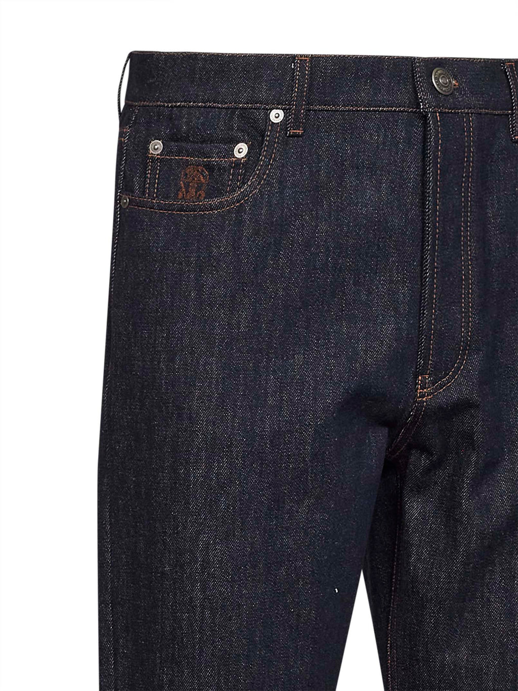Brunello Cucinelli Men Blue Cotton Denim Iconic Fit Jeans