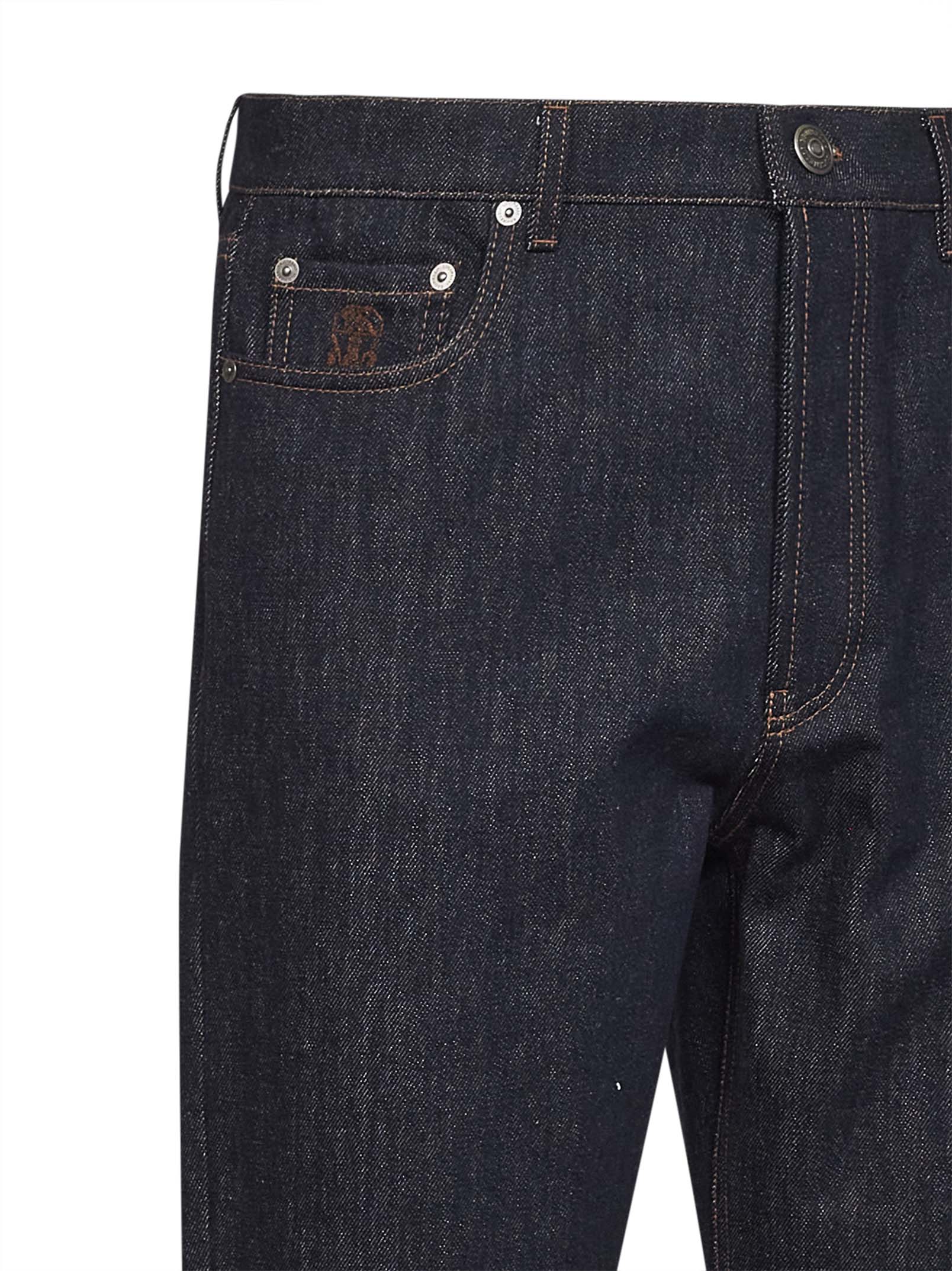 Brunello Cucinelli Men Blue Cotton Denim Iconic Fit Jeans