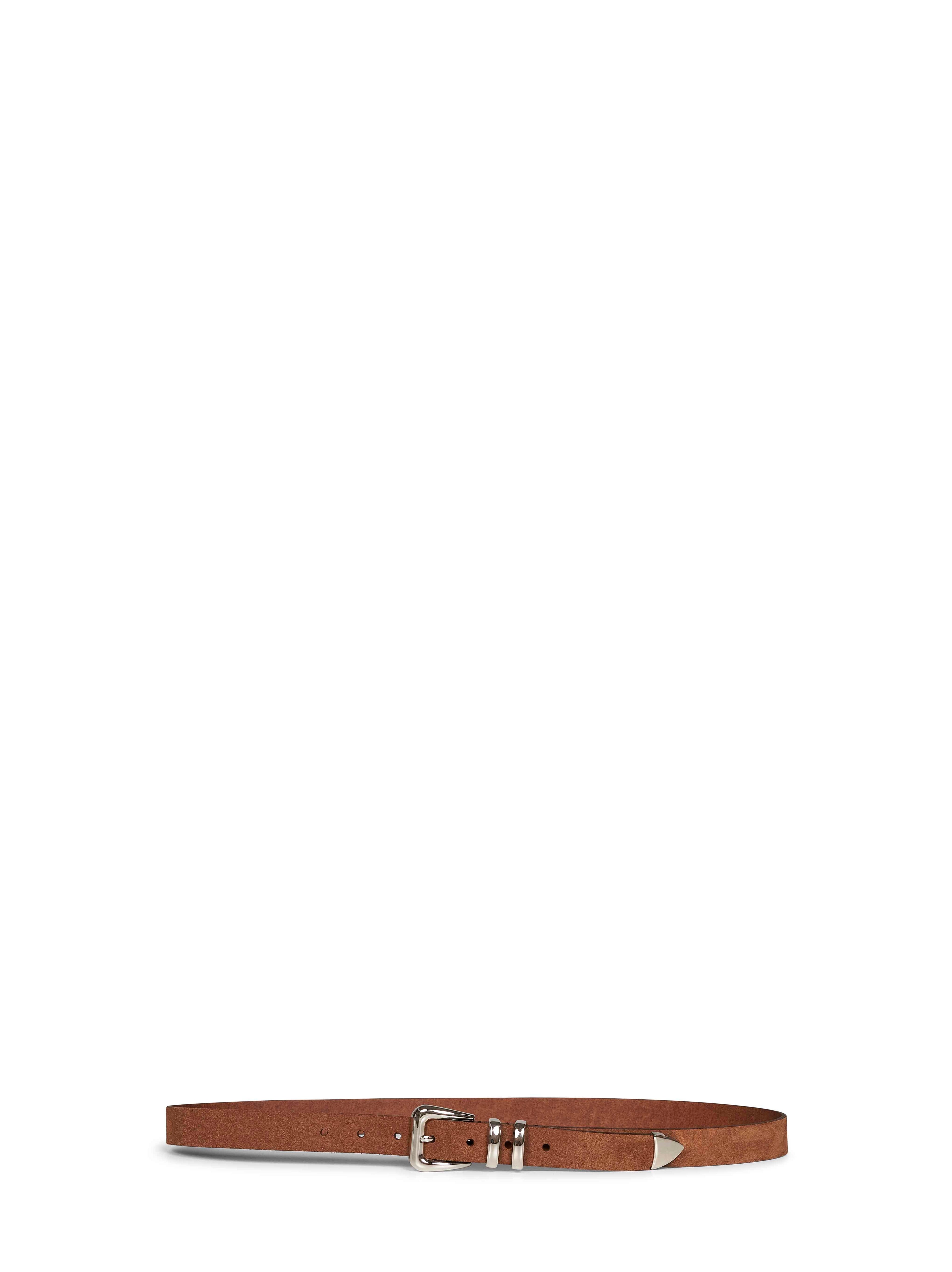 Brunello Cucinelli Men Brown Reversed Calfskin Leather Belt