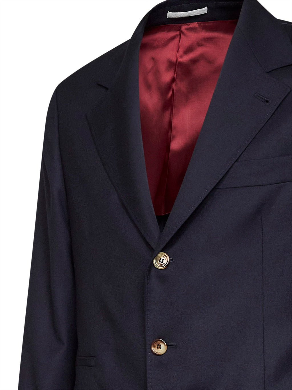 Brunello Cucinelli Men Blue Virgin Wool Flannel Deconstructed Blazer