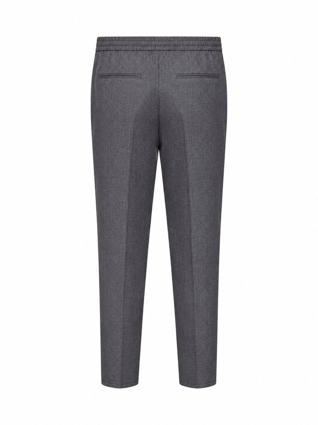 Brunello Cucinelli Men Medium Grey Virgin Wool Drawstring Trousers