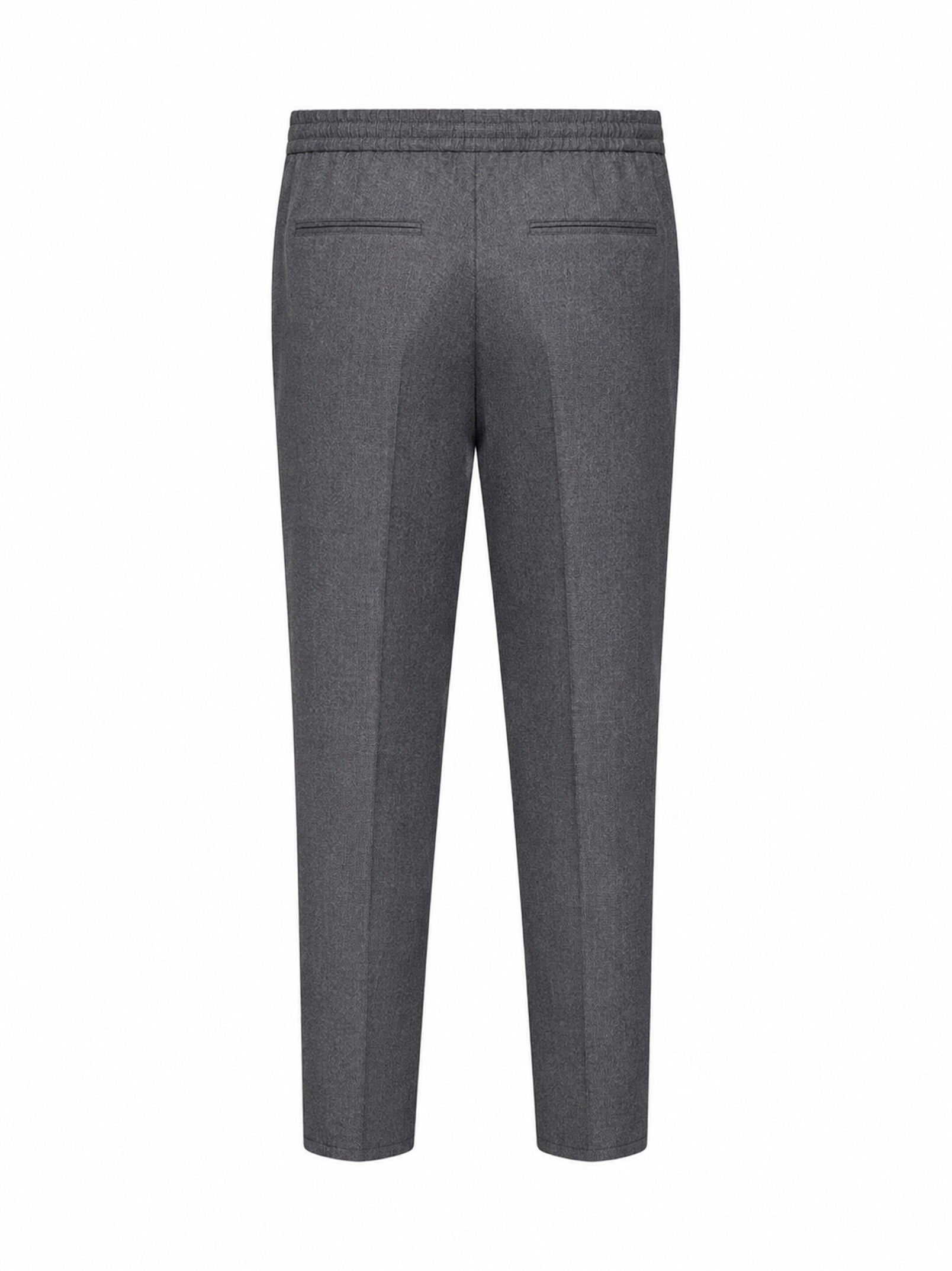 Brunello Cucinelli Men Medium Grey Virgin Wool Drawstring Trousers