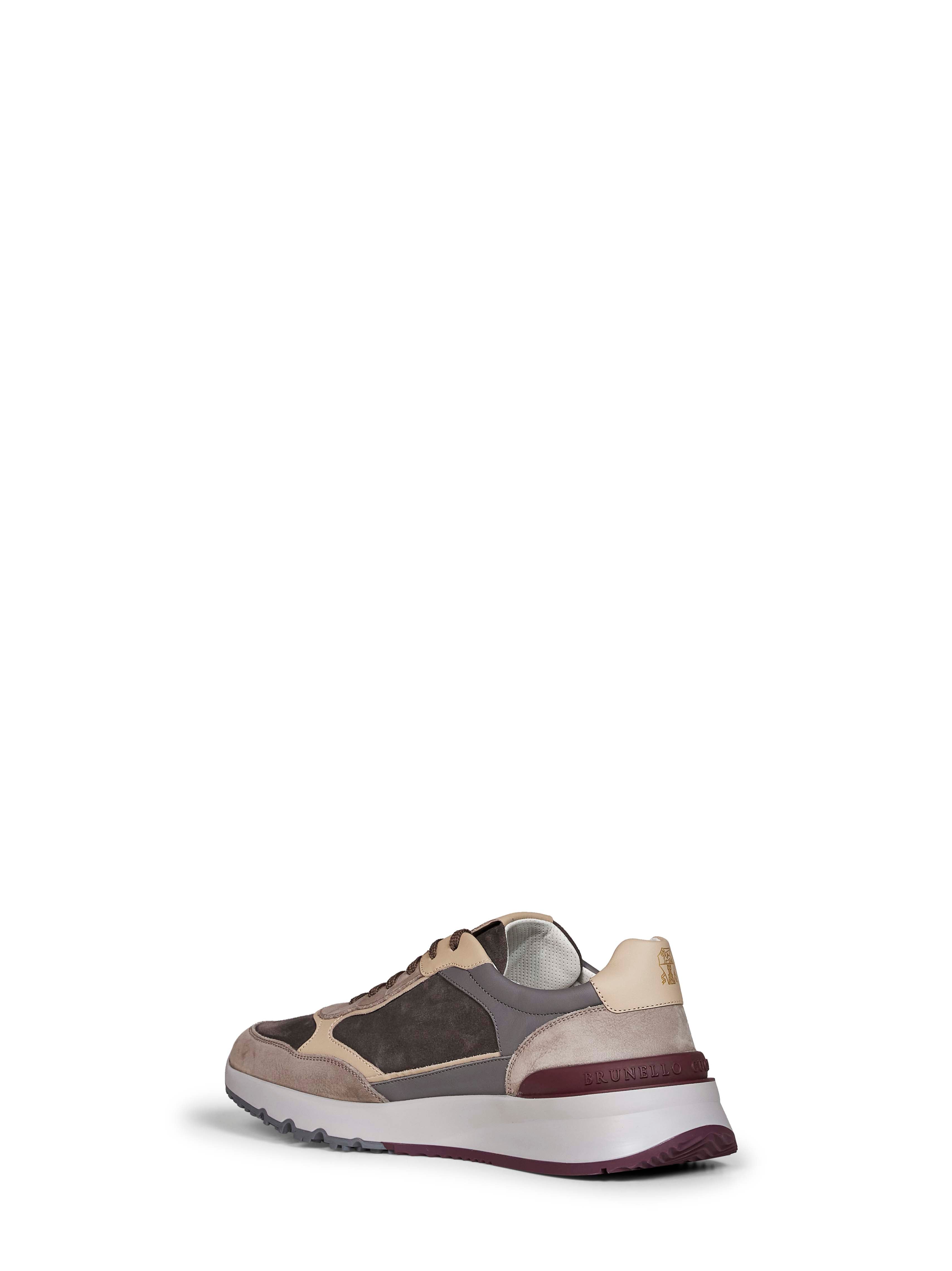 Brunello Cucinelli Men Anthracite Nubuck And Suede Sneakers