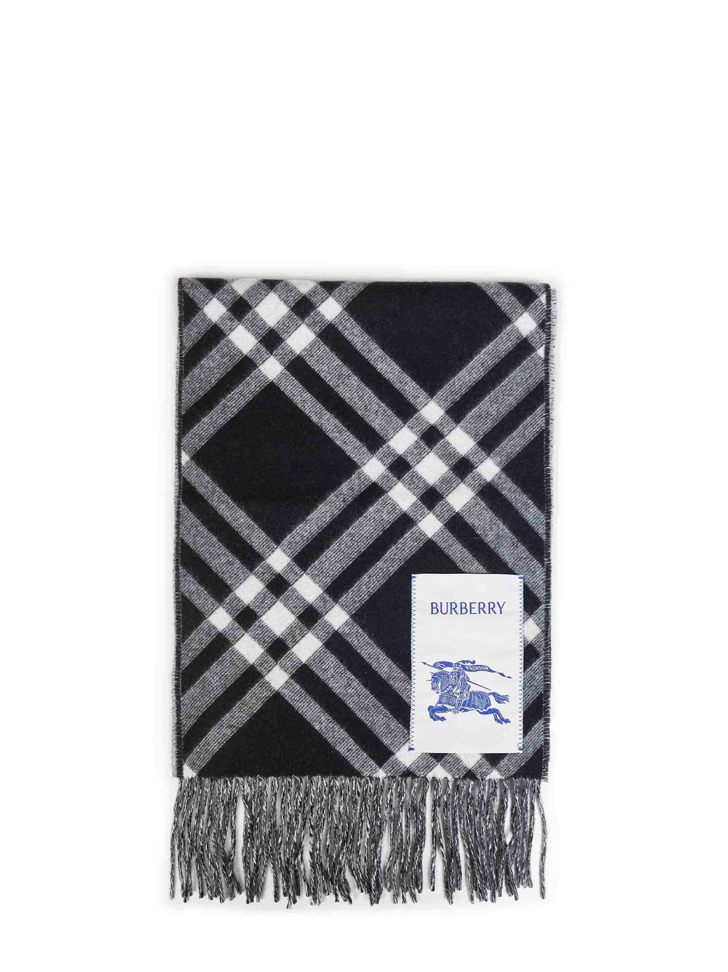 Burberry Women Black Double-Face Check Cashmere Scarf