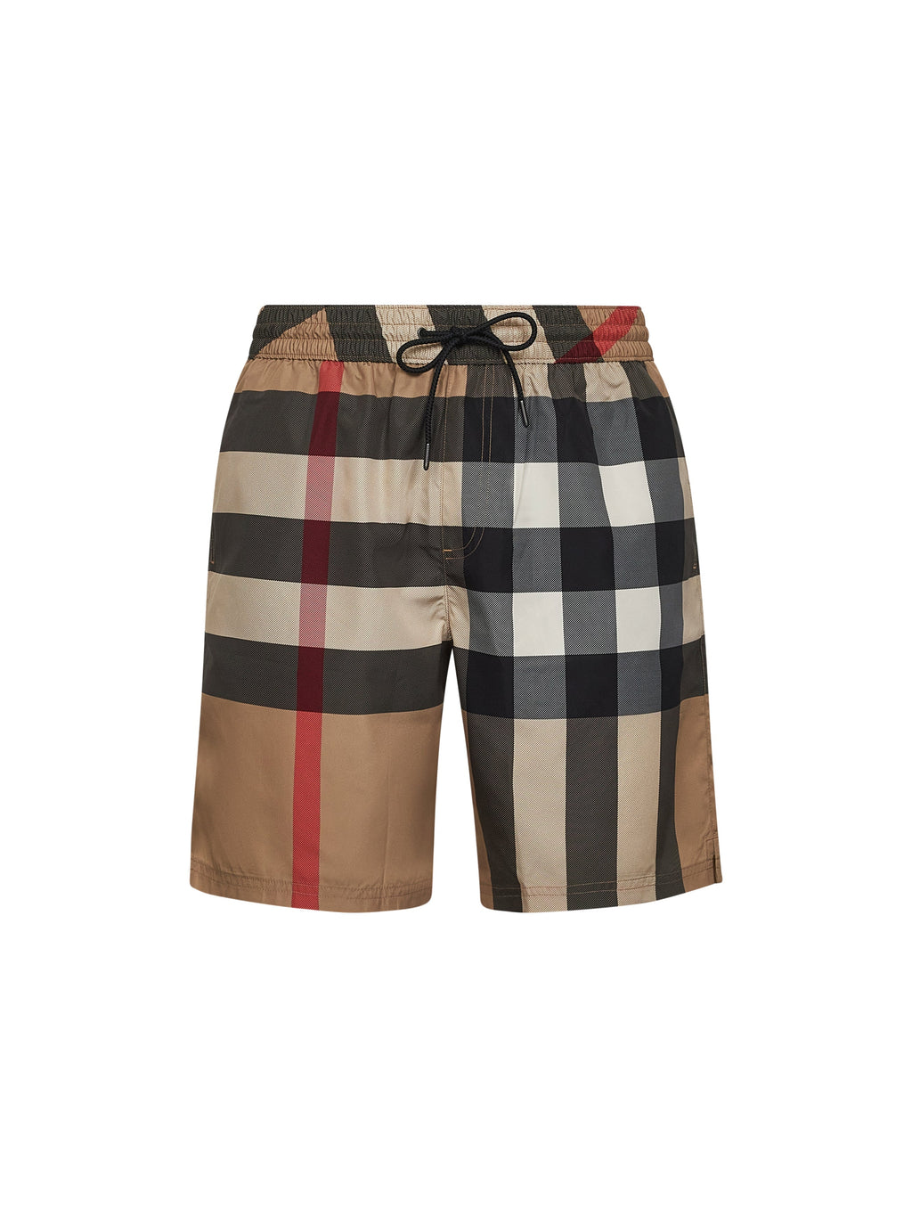 Burberry Men Beige Burberry Check Swim Trunks