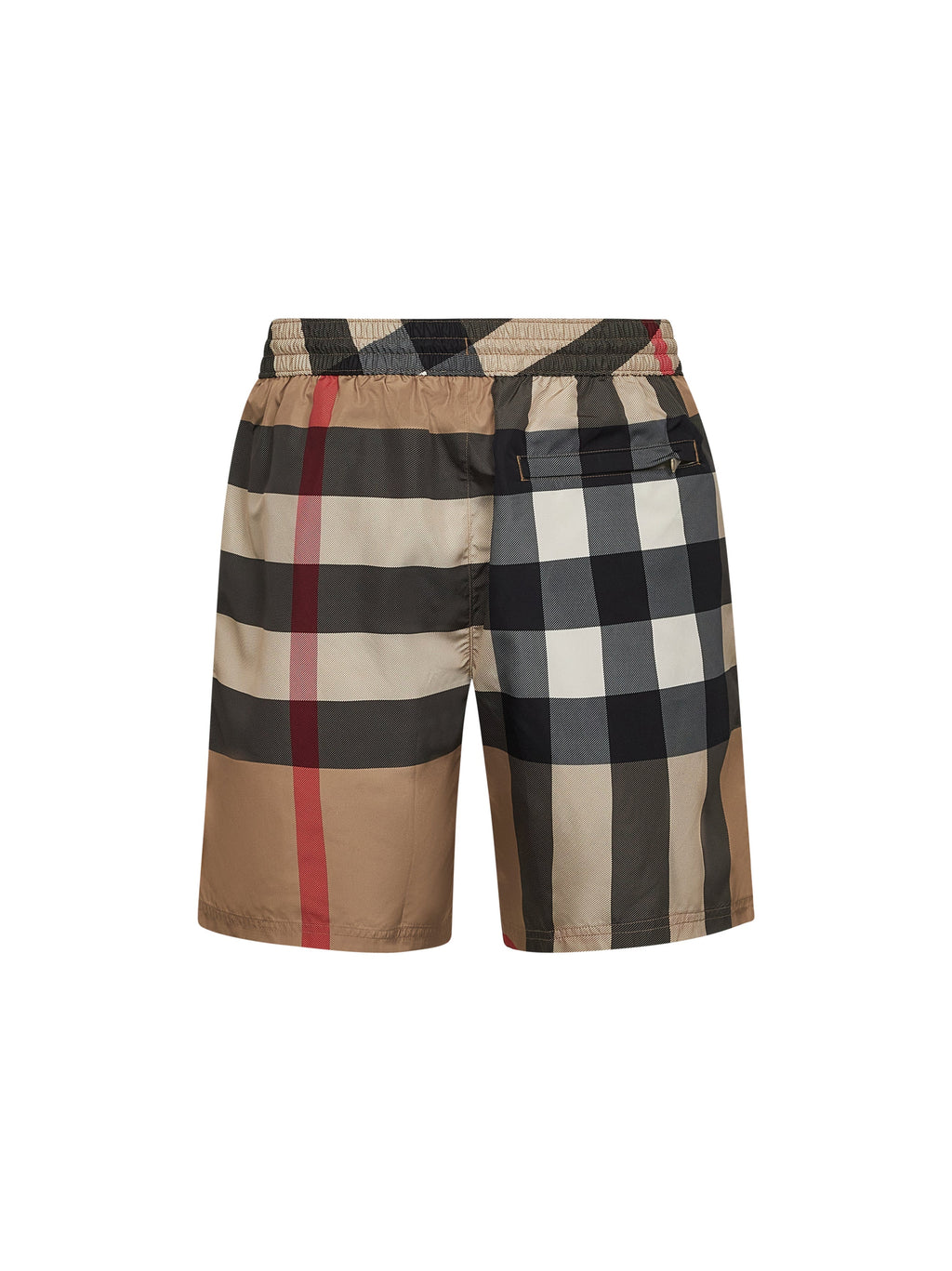 Burberry Men Beige Burberry Check Swim Trunks