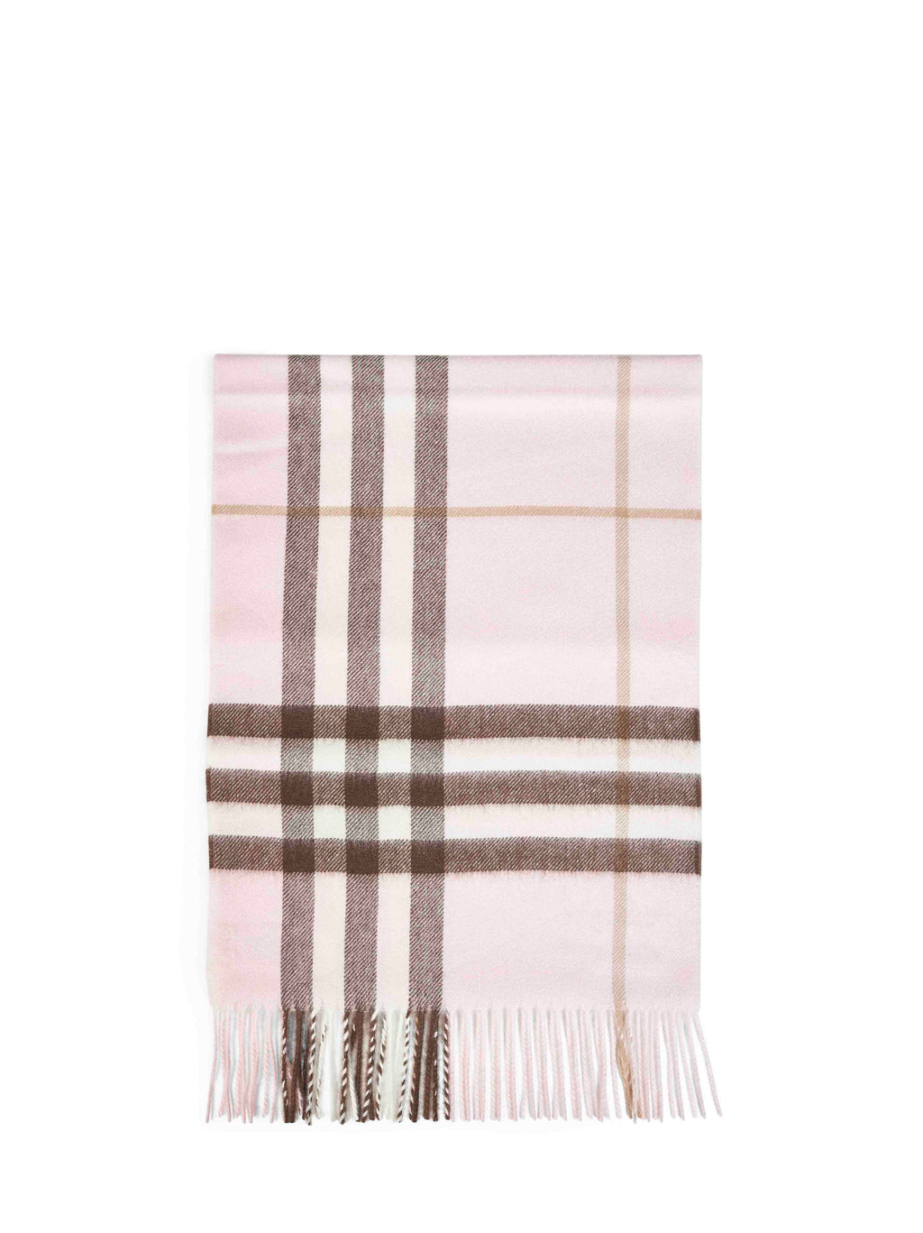 Burberry Women Bow Pink Check Cashmere Scarf