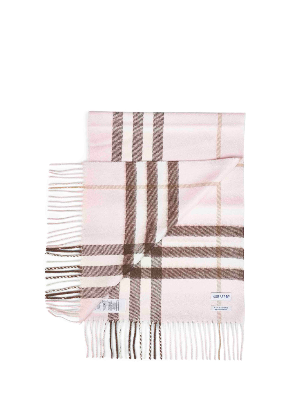 Burberry Women Bow Pink Check Cashmere Scarf