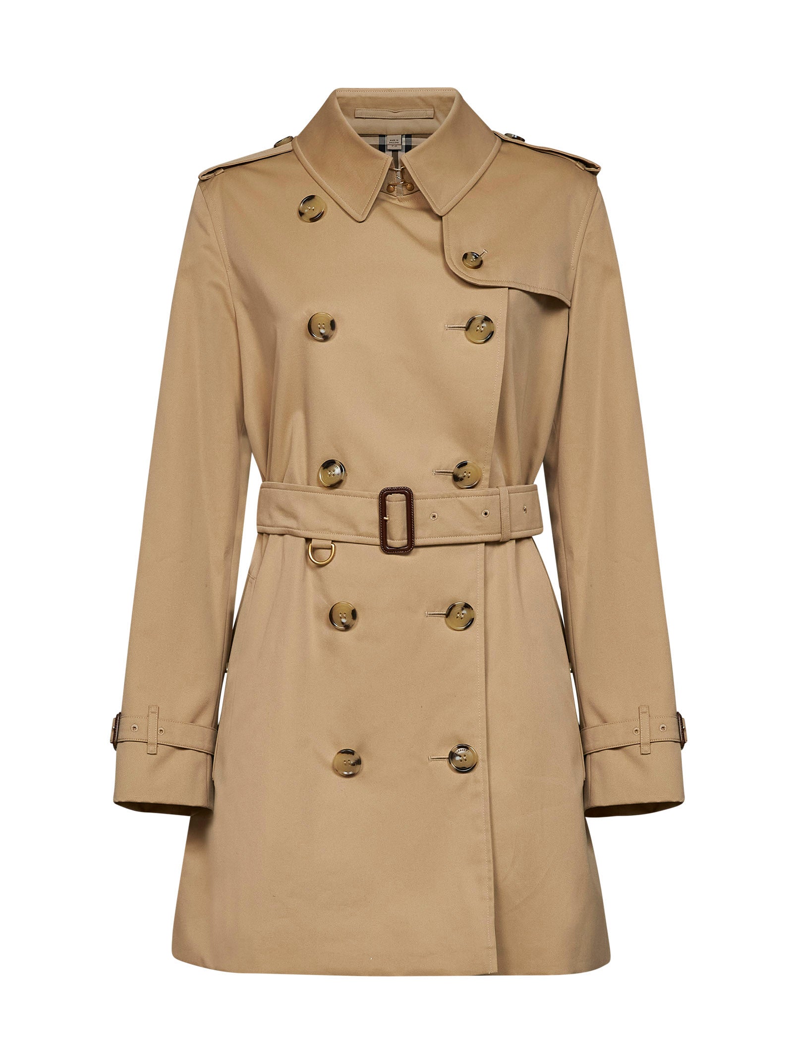 Burberry Women Honey Beige Heritage Kensington Short Trench Coat