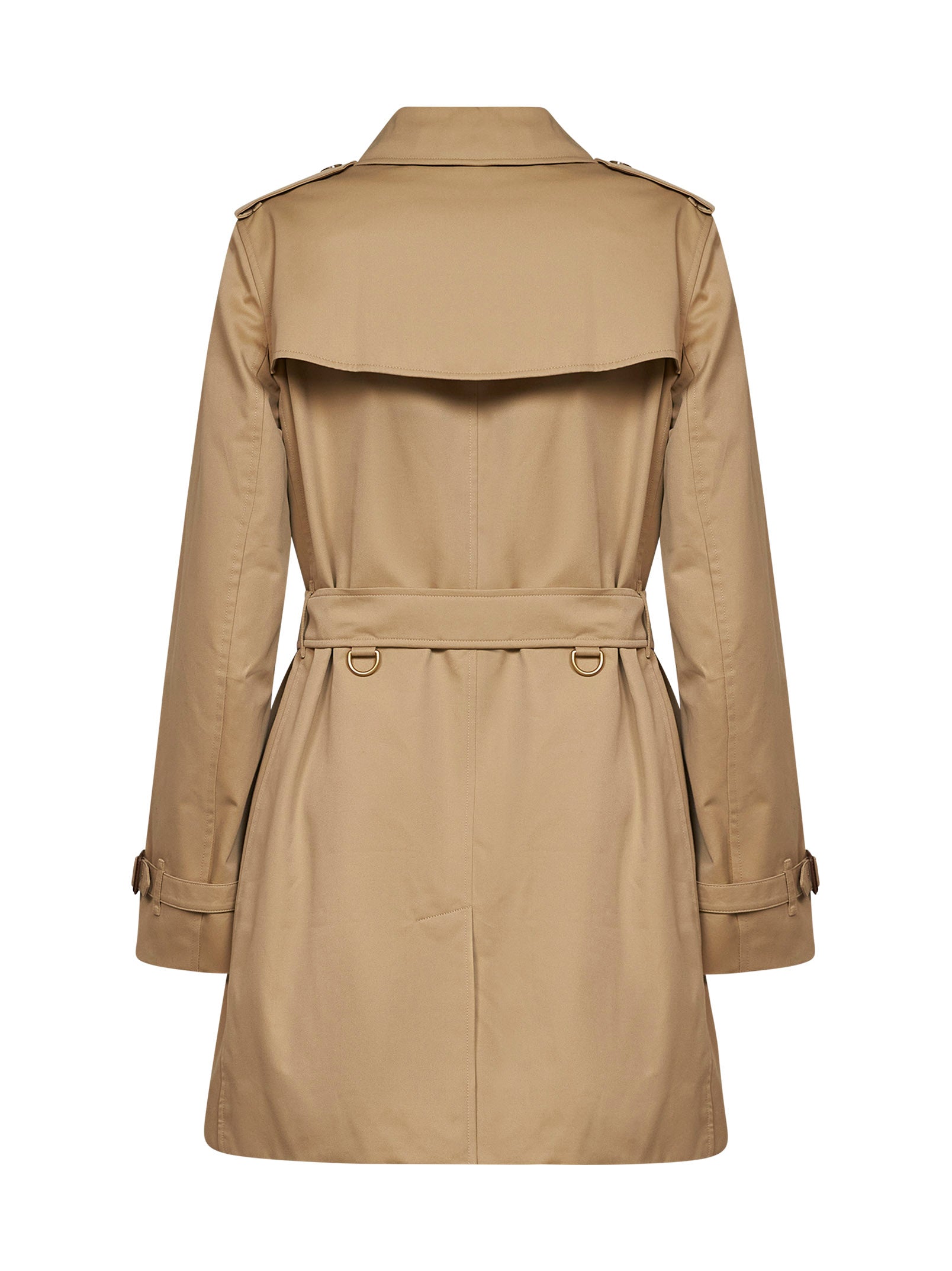 Burberry Women Honey Beige Heritage Kensington Short Trench Coat