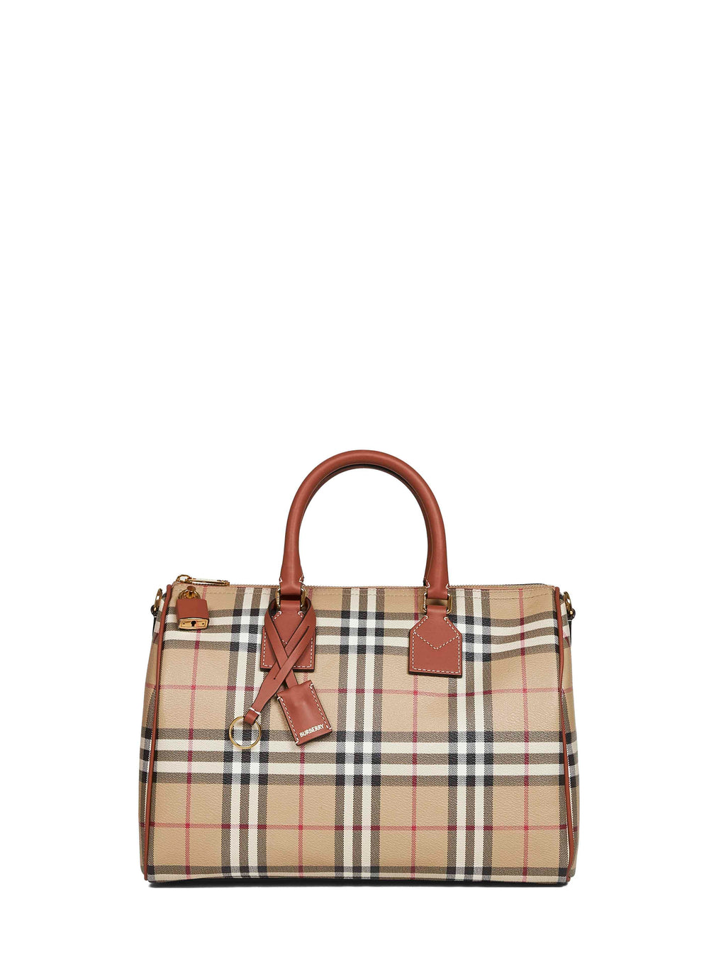 Burberry Women Archive Beige Check Medium Bowling Bag