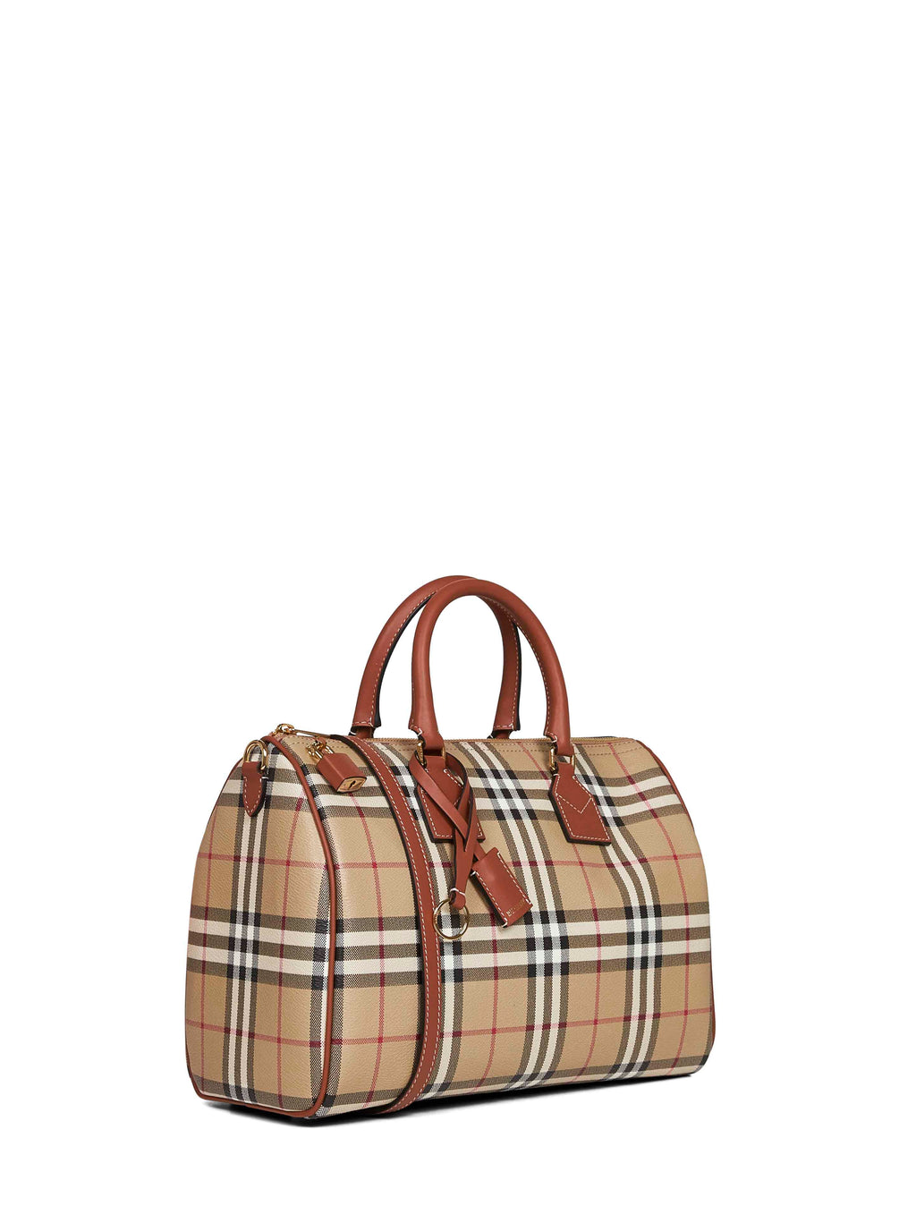 Burberry Women Archive Beige Check Medium Bowling Bag