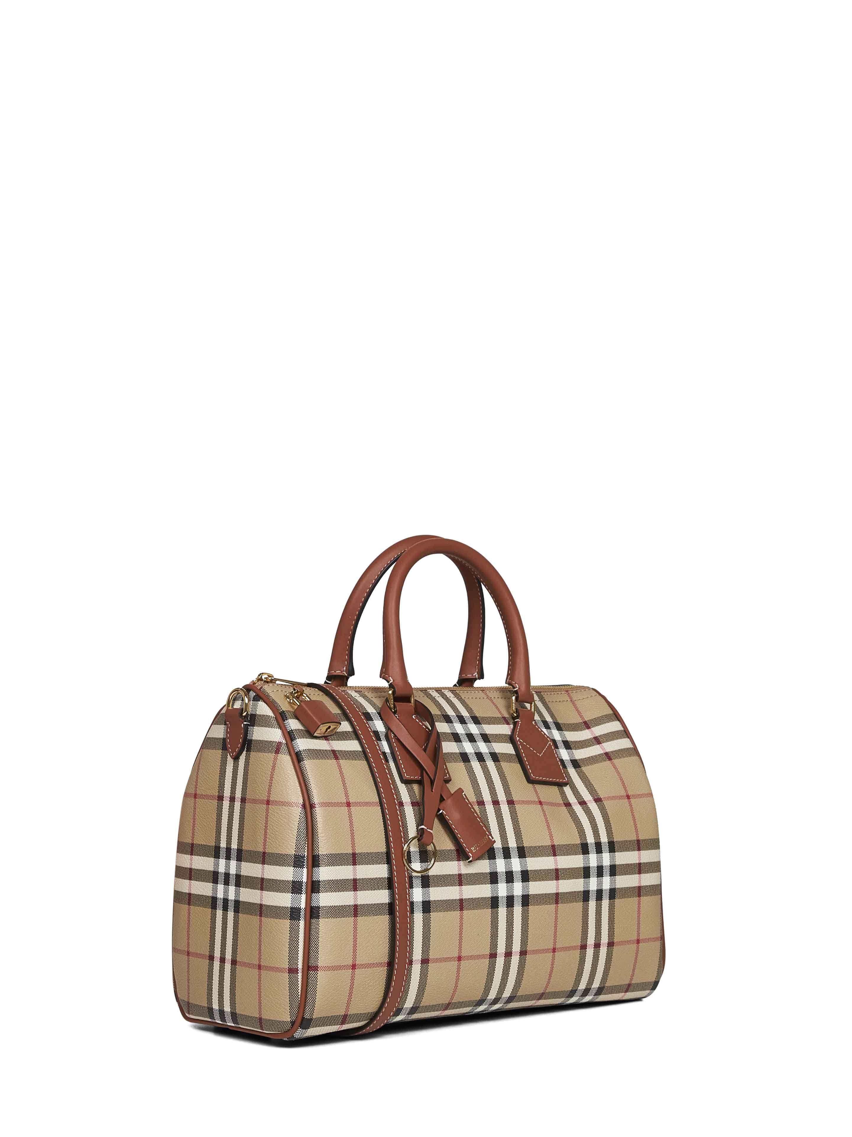 Burberry Women Archive Beige Check Medium Bowling Bag