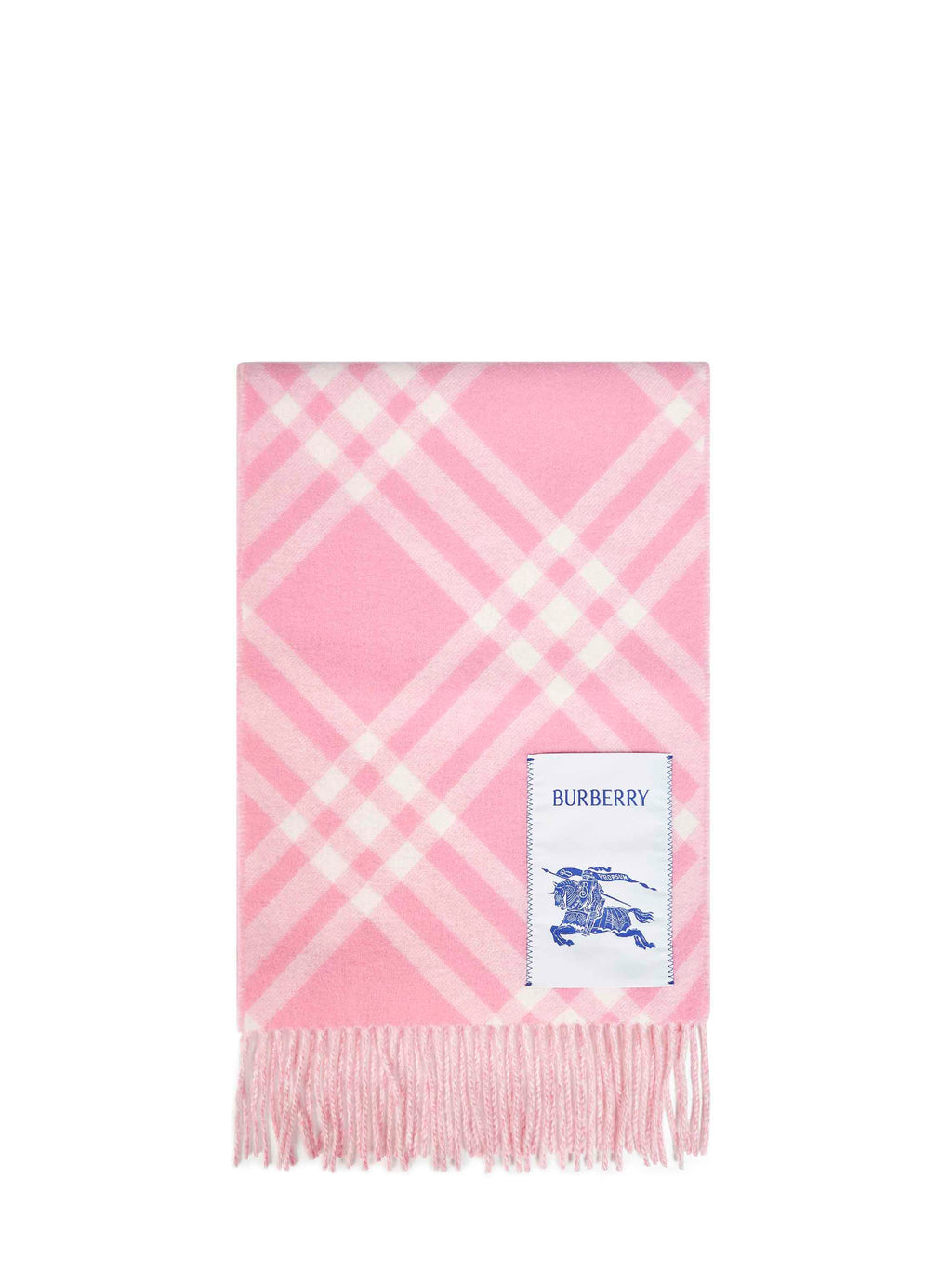 Burberry Women Sugar Pink Double-Face Check Cashmere Scarf