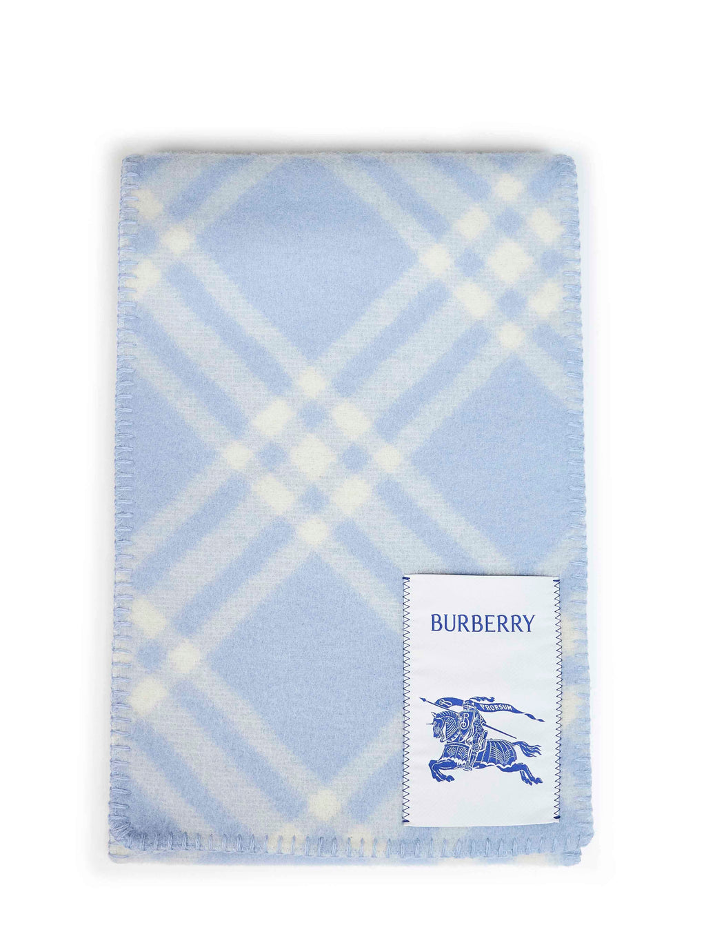 Burberry Women Dive Blue Check Wool Scarf