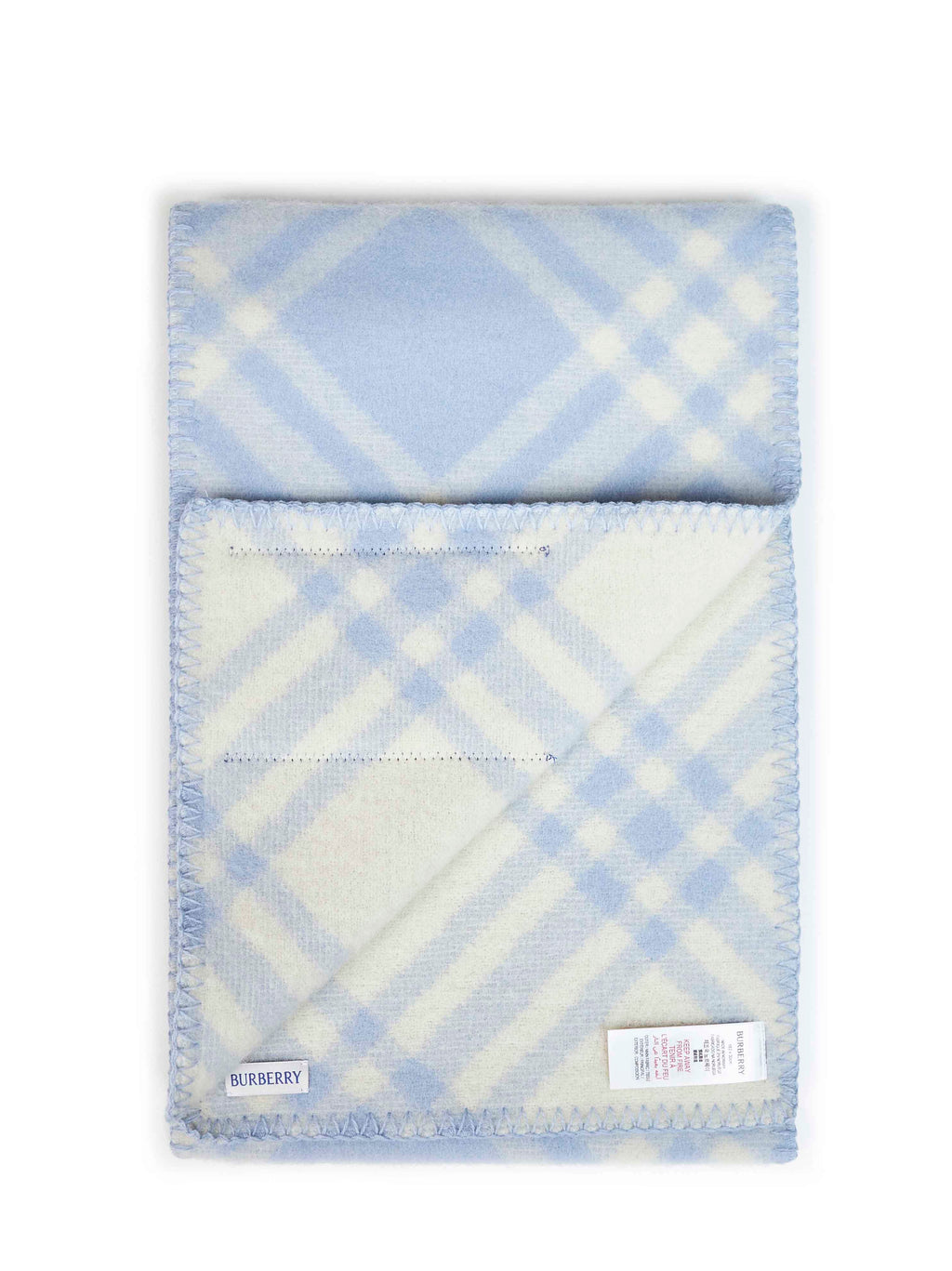 Burberry Women Dive Blue Check Wool Scarf