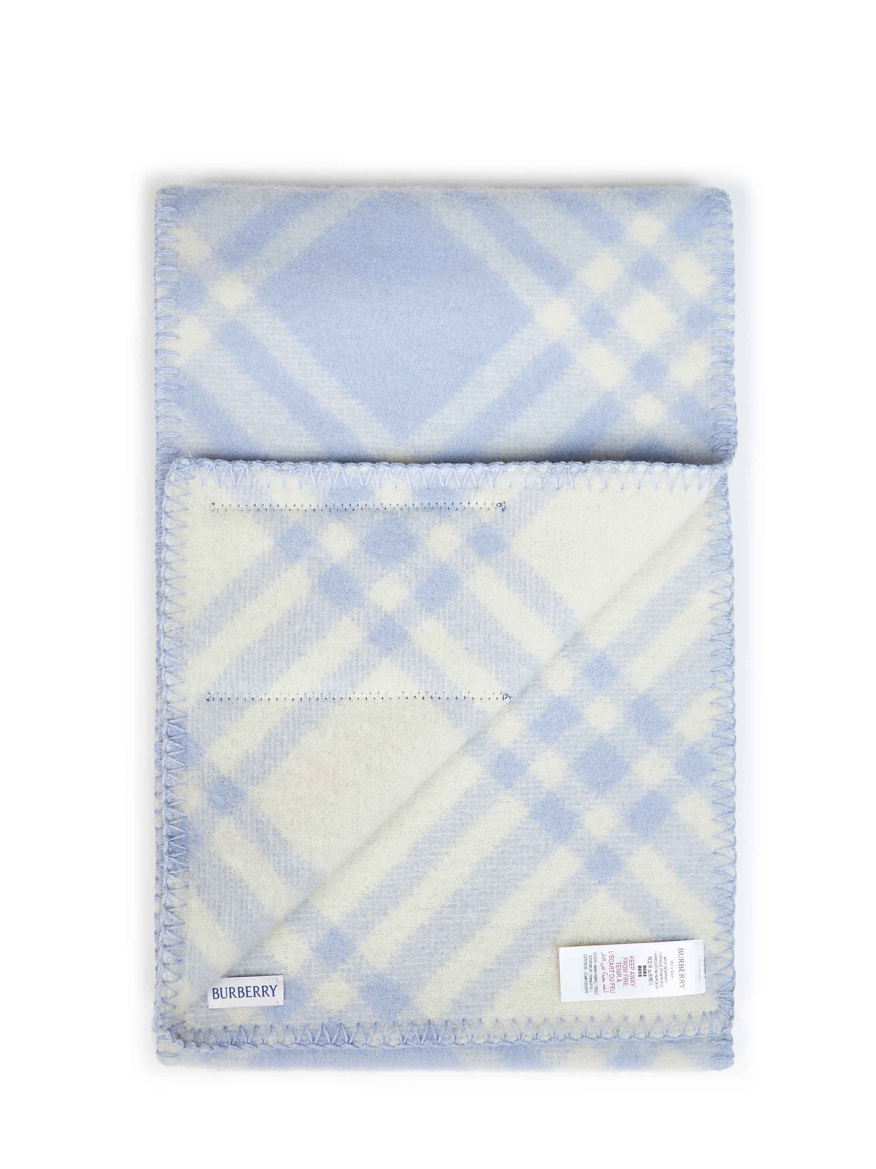 Burberry Women Dive Blue Check Wool Scarf