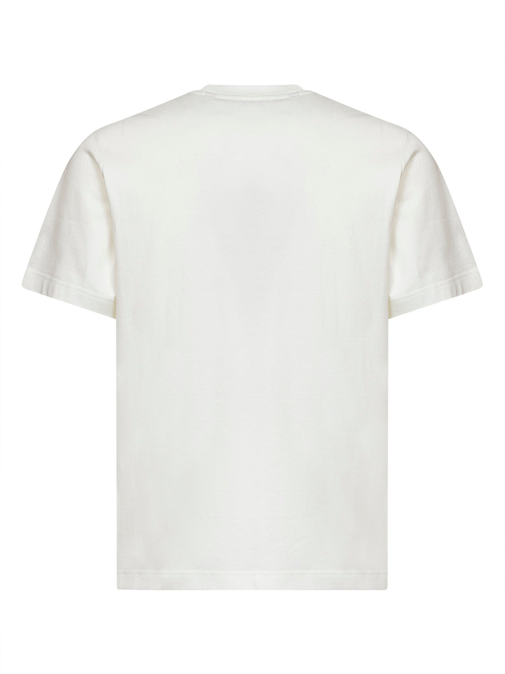 Burberry Men Chalk White Cotton T-Shirt With Knight Patch