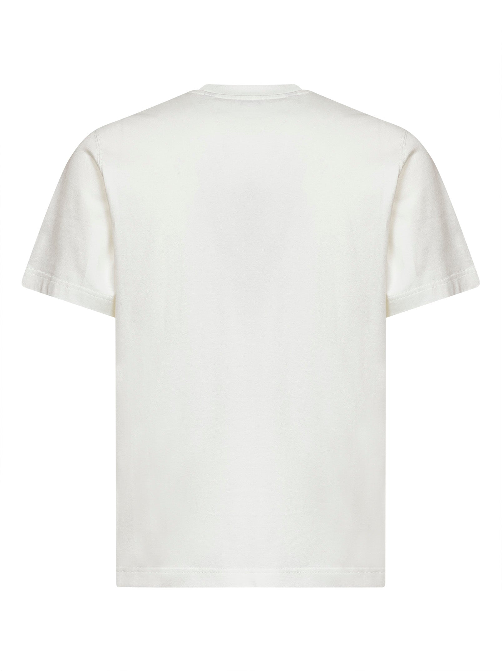 Burberry Men Chalk White Cotton T-Shirt With Knight Patch