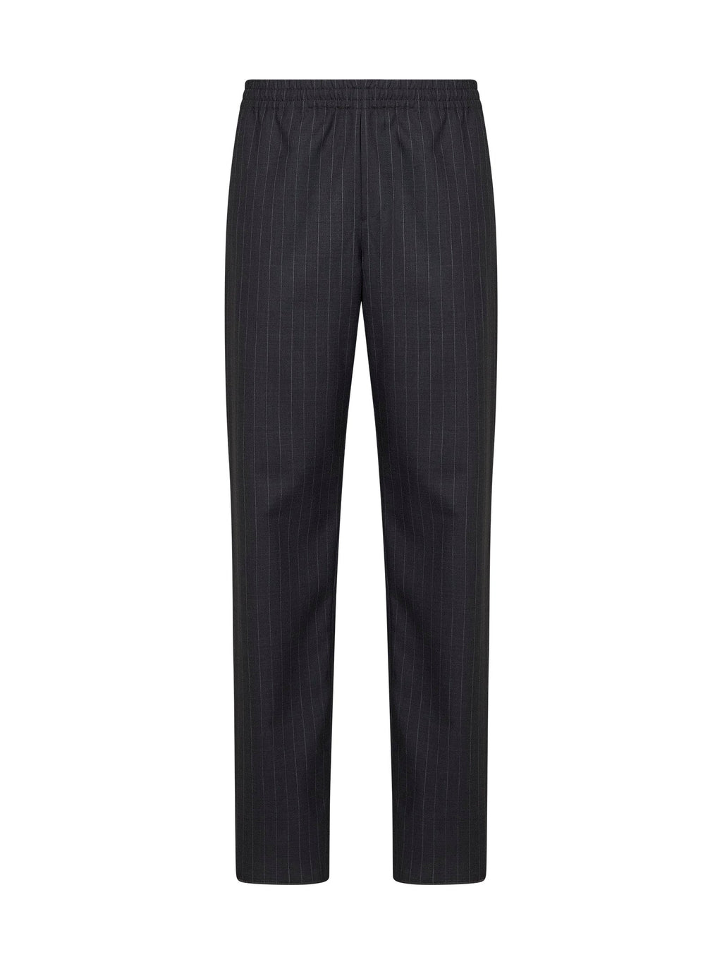 Burberry Men Iron Grey Pinstriped Wool Track Trousers