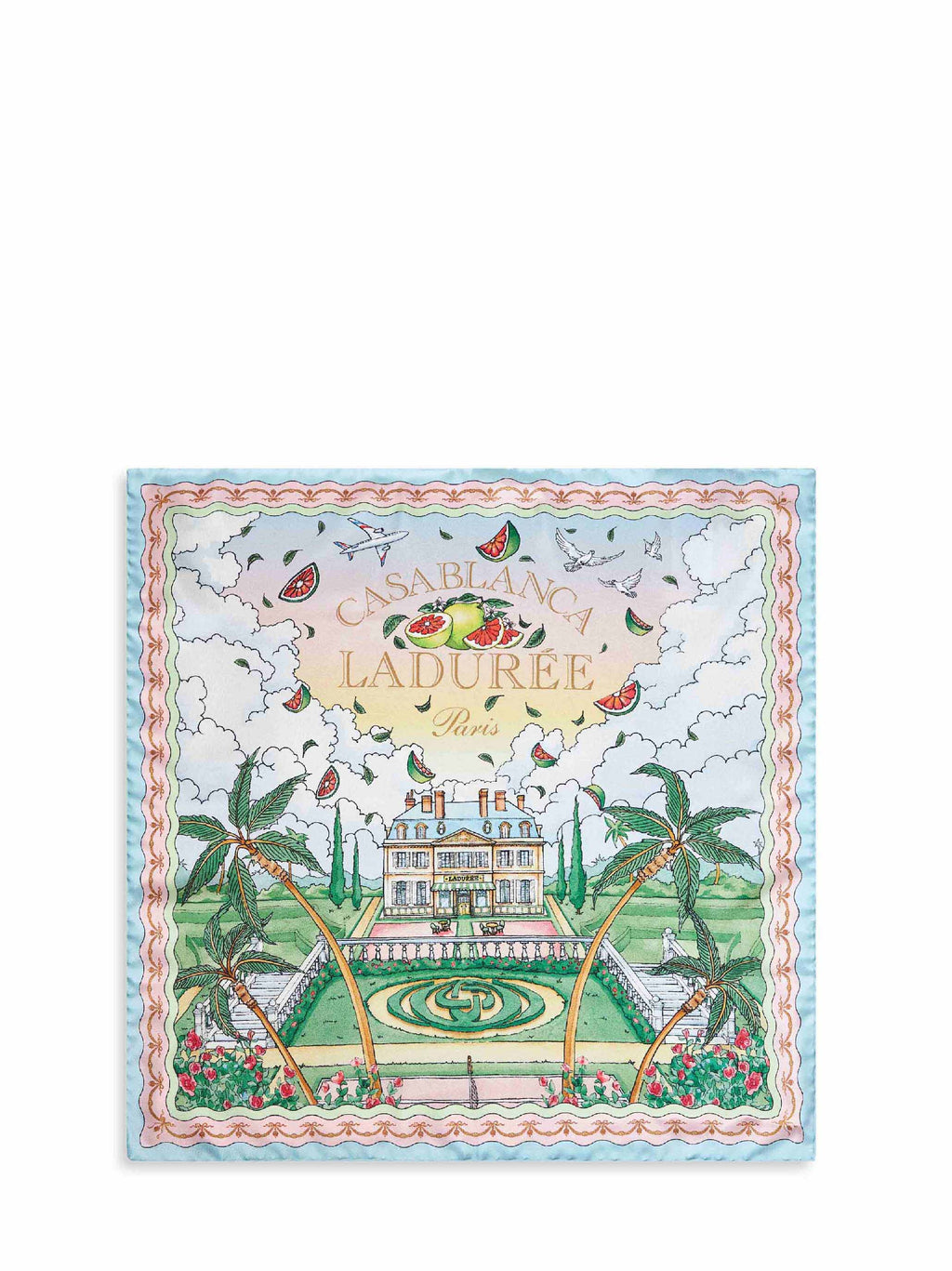 Casablanca Men Printed Silk Laduree X Casablanca Medium Scarf