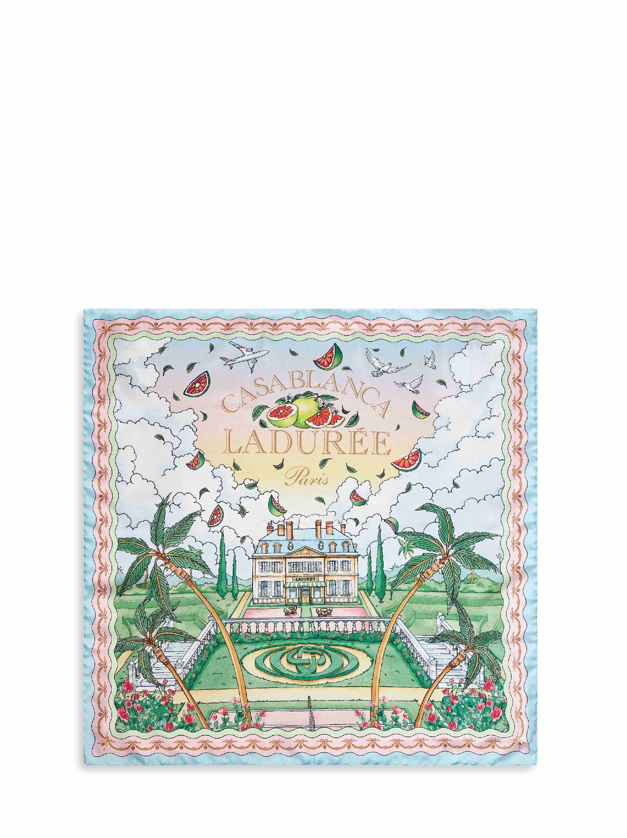 Casablanca Men Printed Silk Laduree X Casablanca Medium Scarf