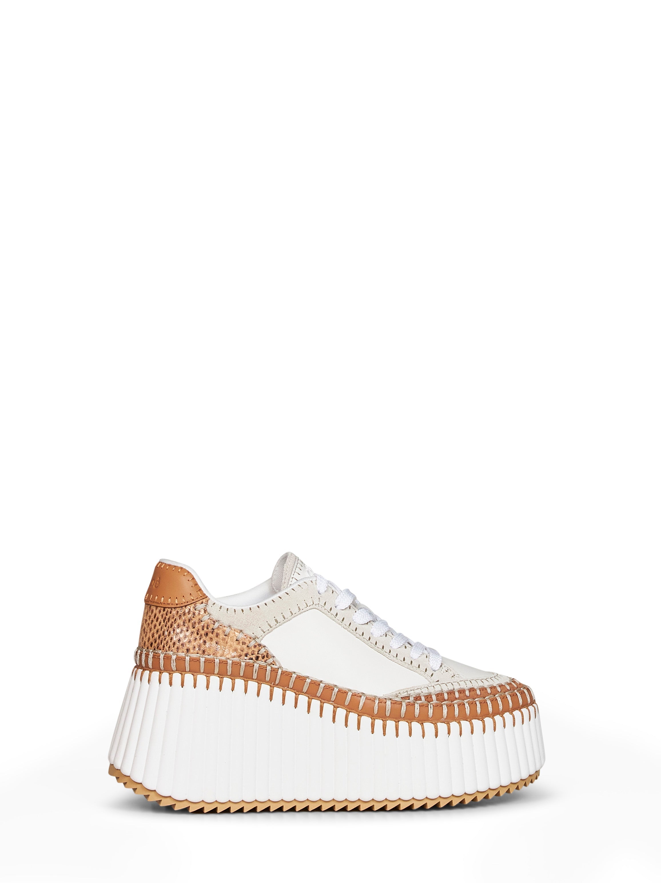 Chloé Women White Nama Wedge Sneakers
