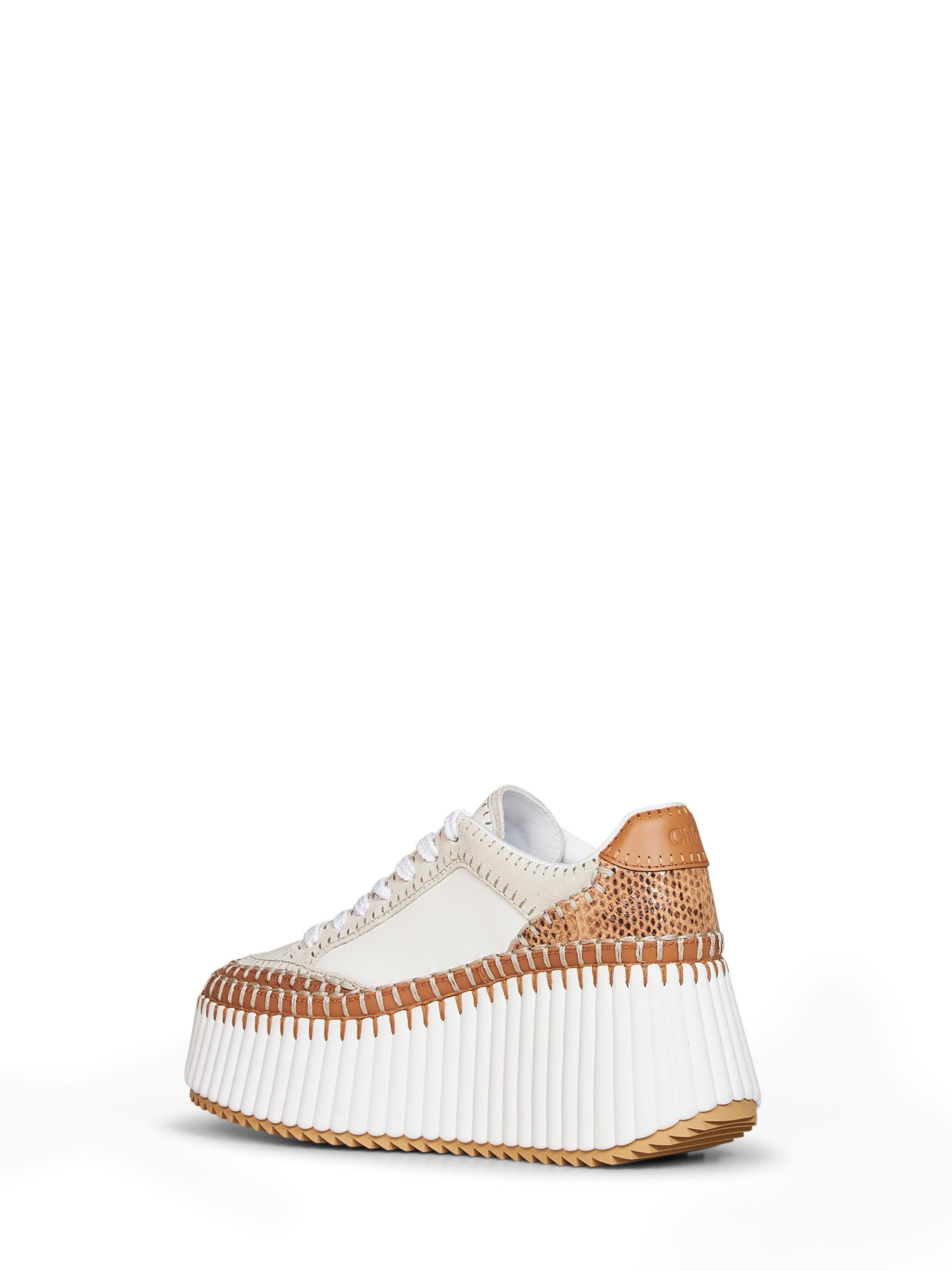 Chloé Women White Nama Wedge Sneakers