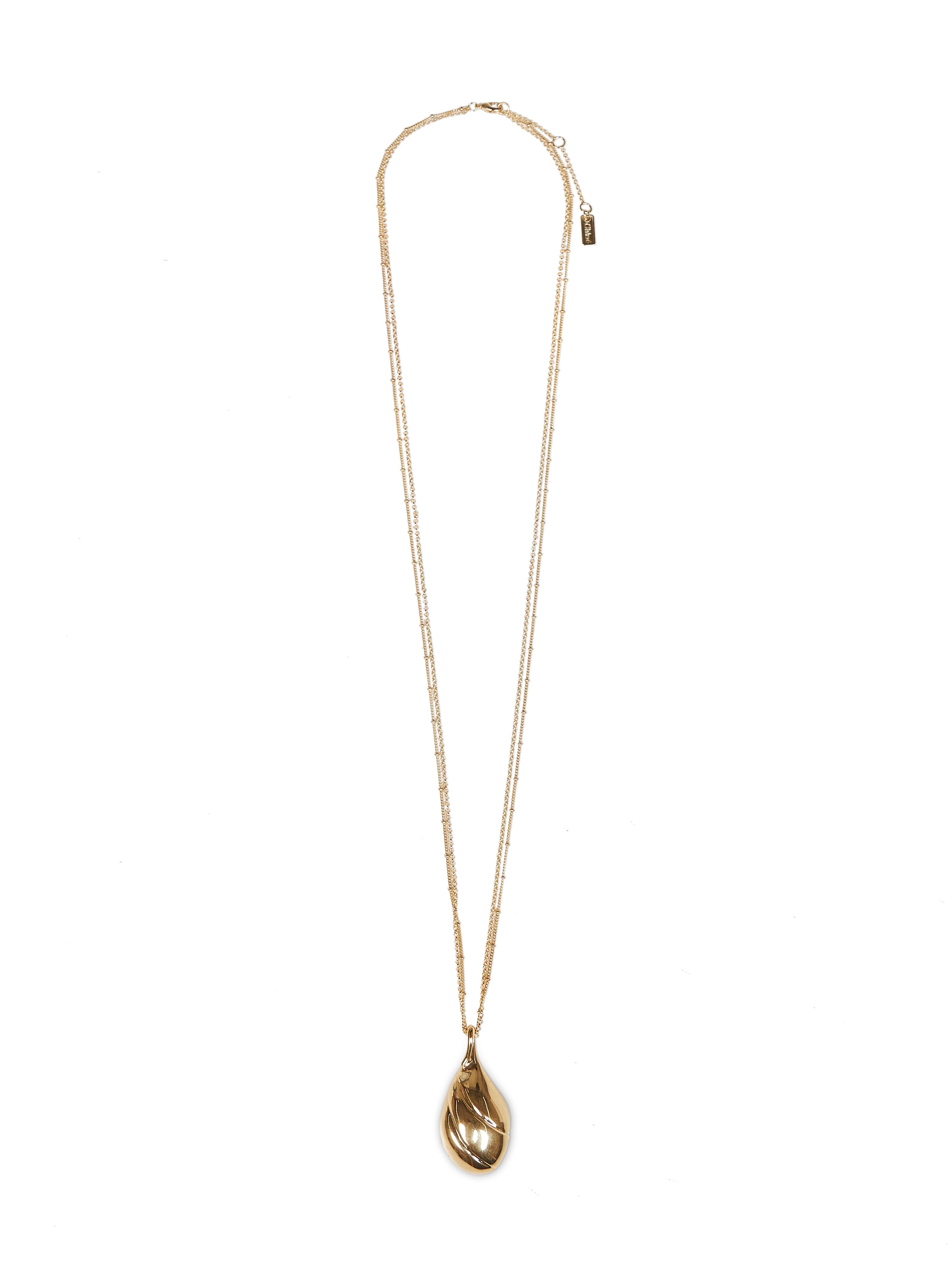 Chloé Women Gold Metal Chloé Mirror Pendant Necklace