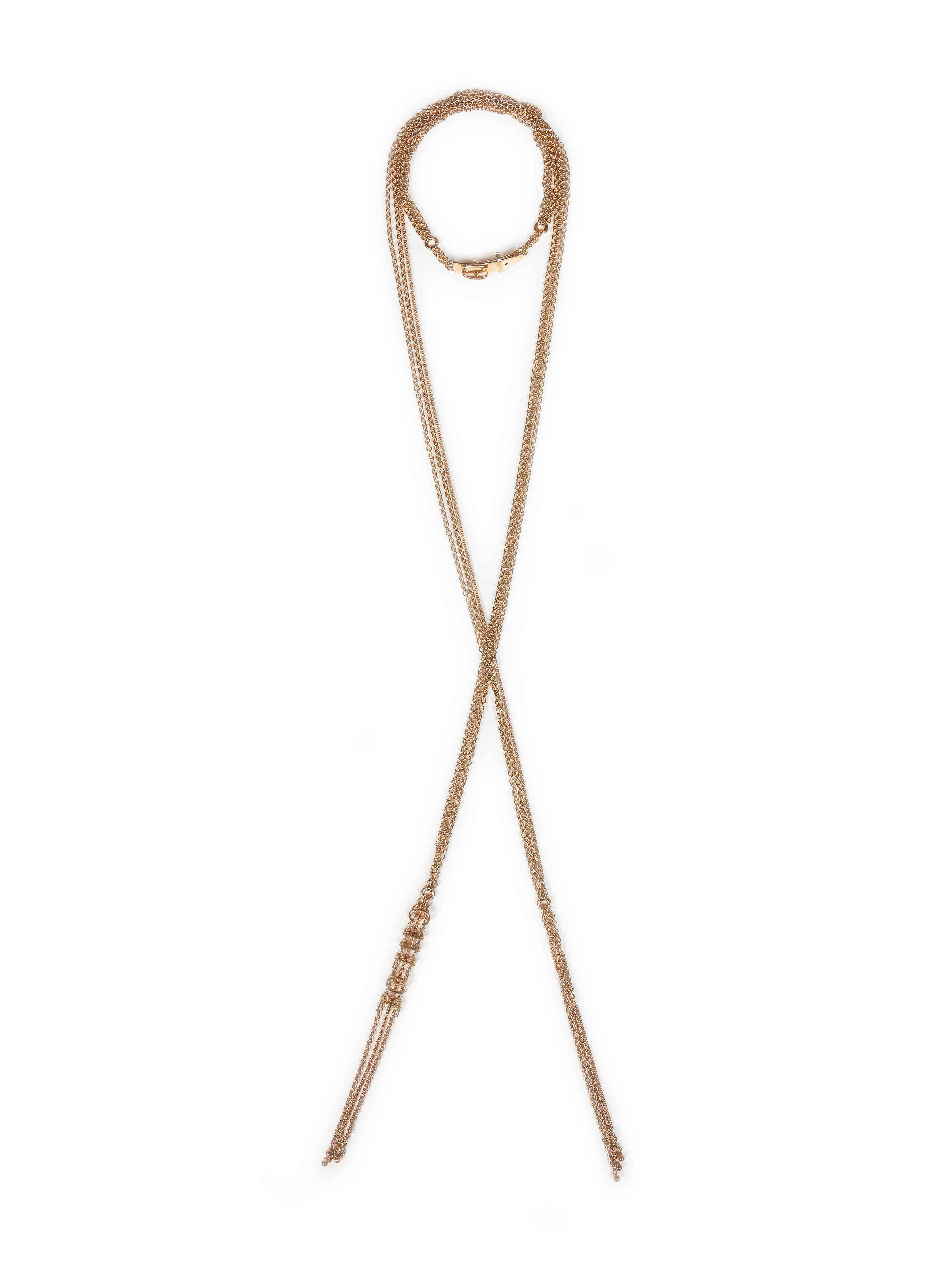 Chloé Women Gold Metal Scarf-Style Multi-Chain Necklace