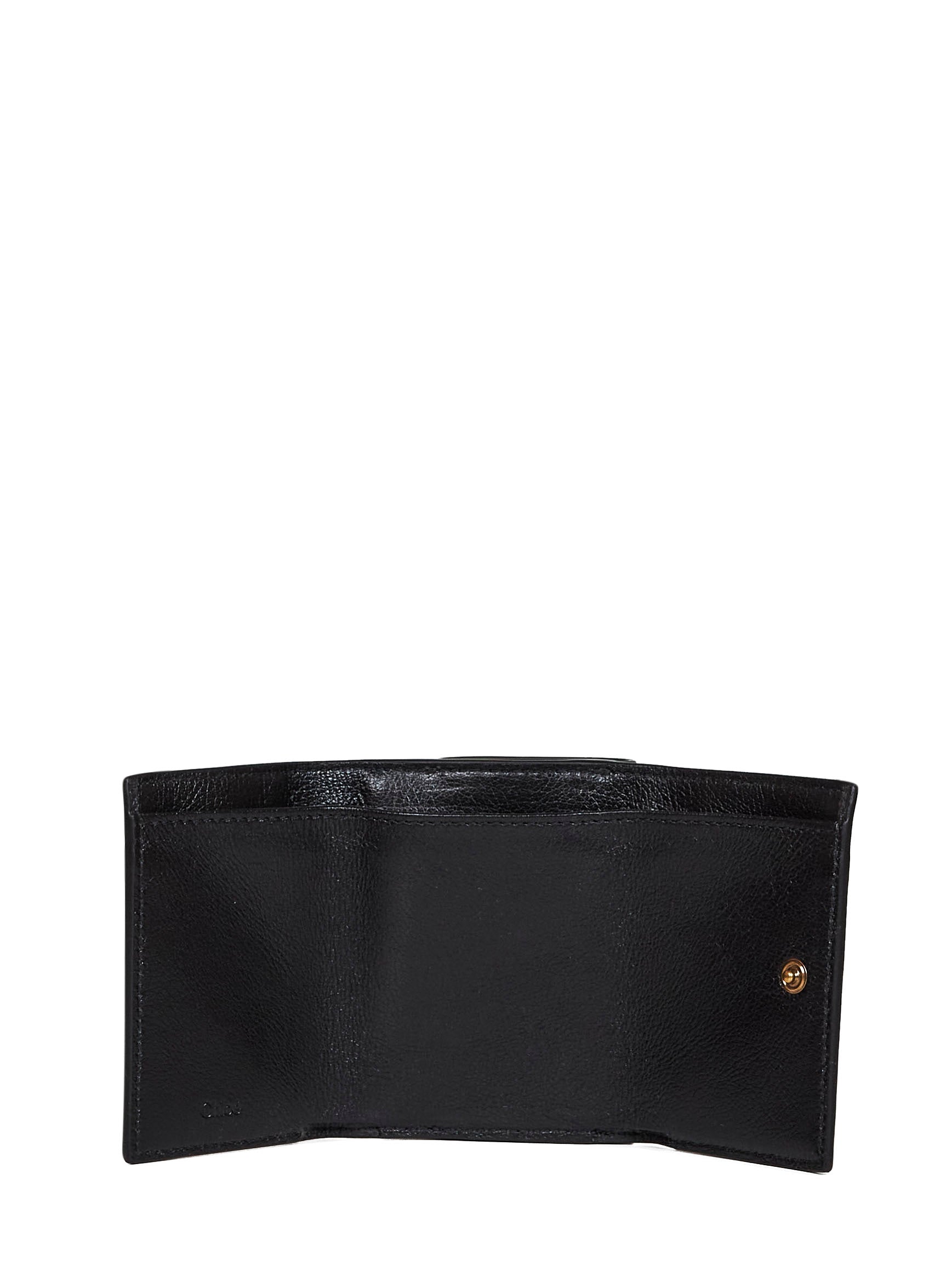 Chloé Women Black Paddington Mini Tri-Fold Wallet