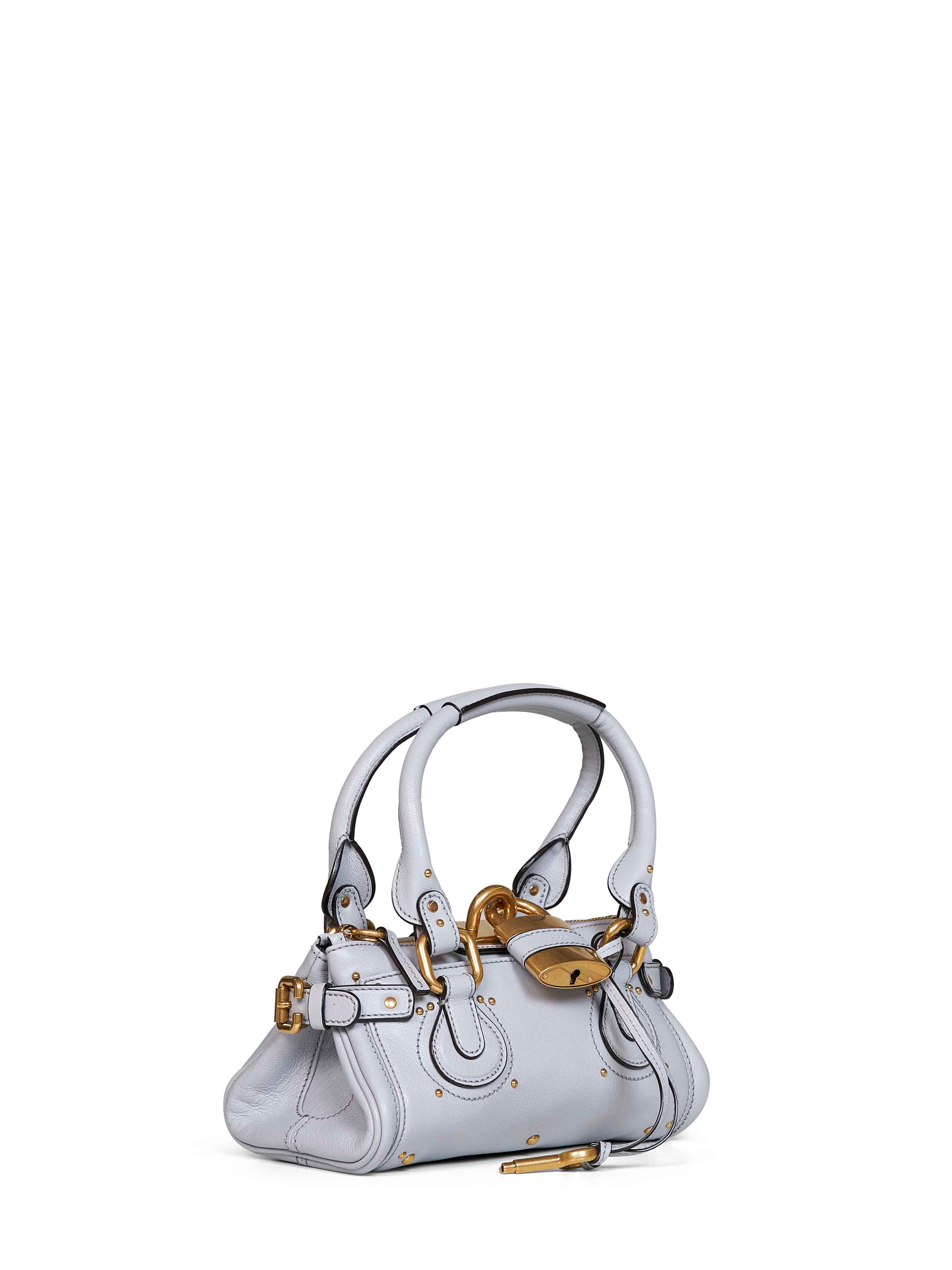 Chloé Women Greyish Blue Paddington Small Handbag