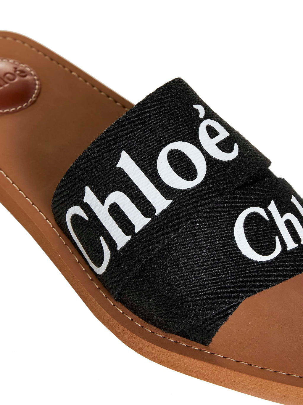 Chloé Women Woody Linen Flat Sandals